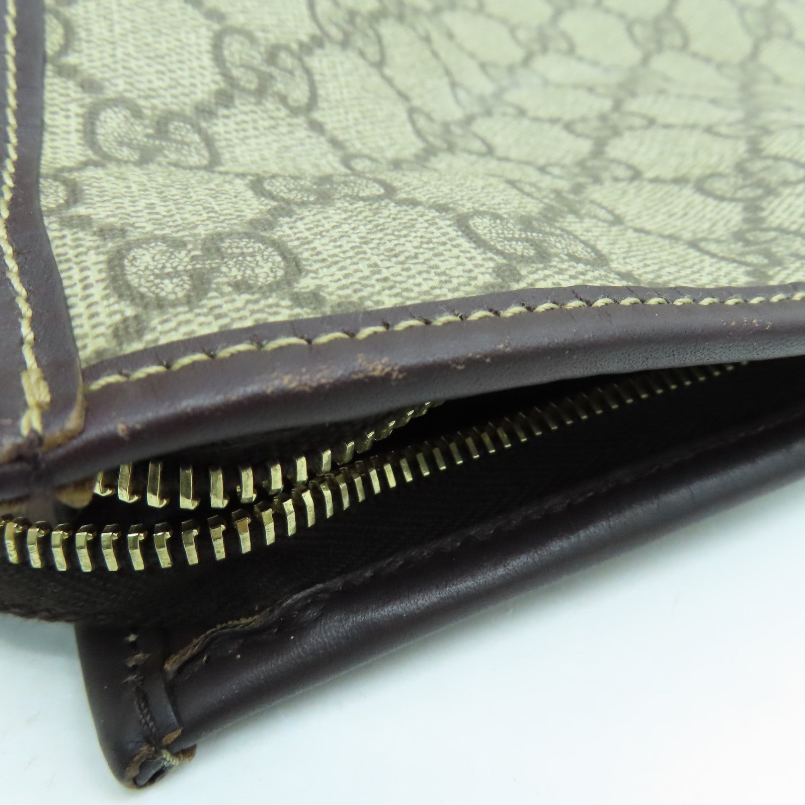 GUCCI 塗層帆布Tote Bag銀扣手挽袋啡色