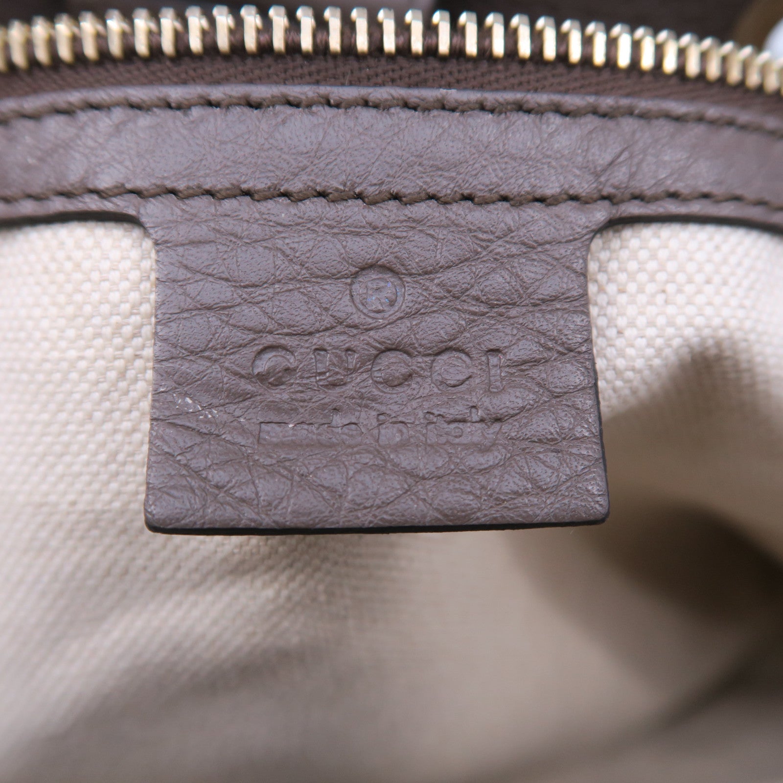 GUCCI 牛皮皮革2 Way Shoulder金扣手挽肩背兩用袋啡色