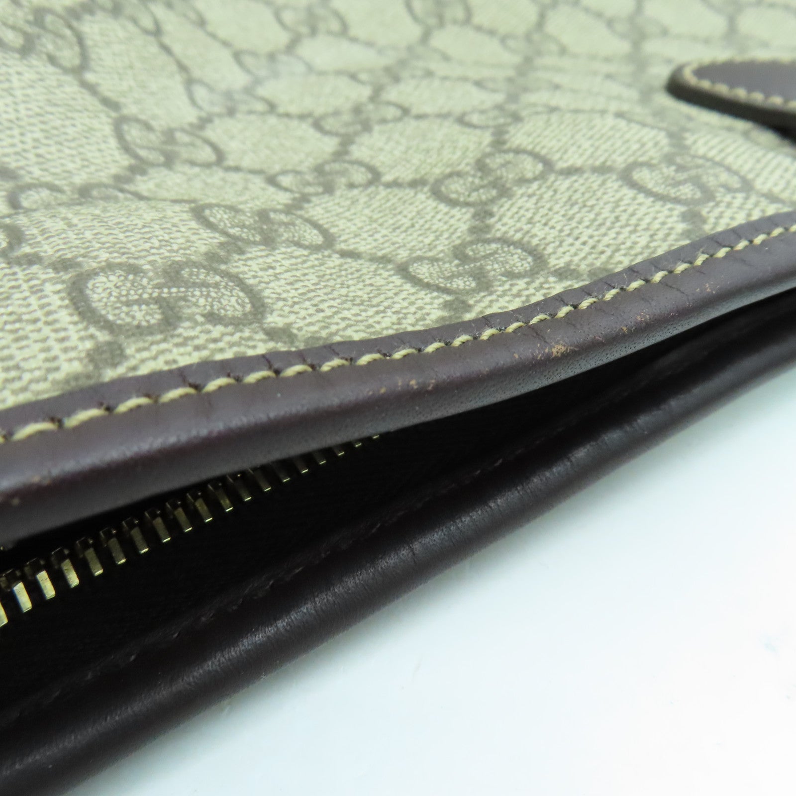 GUCCI 塗層帆布Tote Bag銀扣手挽袋啡色
