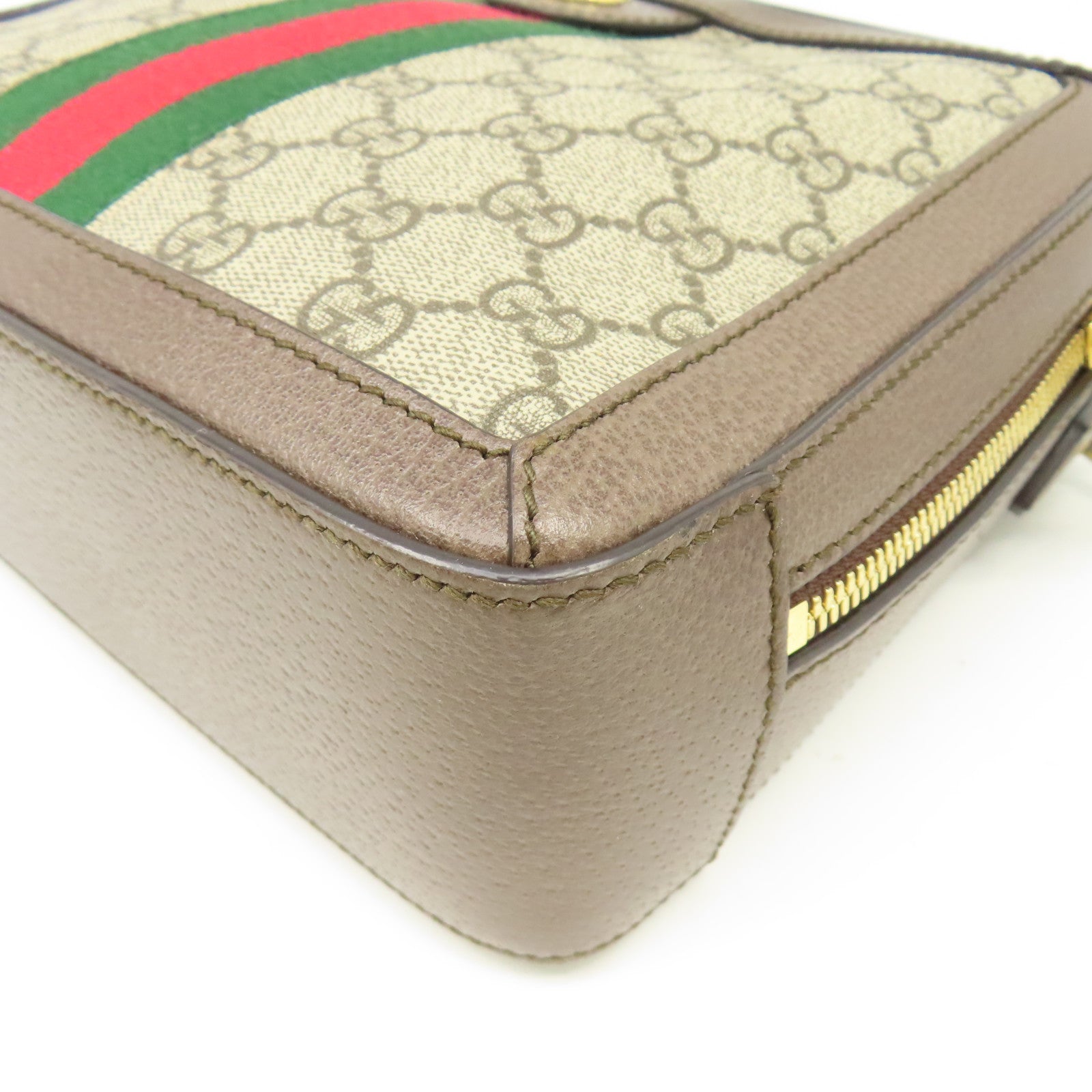 GUCCI 塗層帆布/皮革Ophidia GG金扣手挽肩背兩用袋啡色