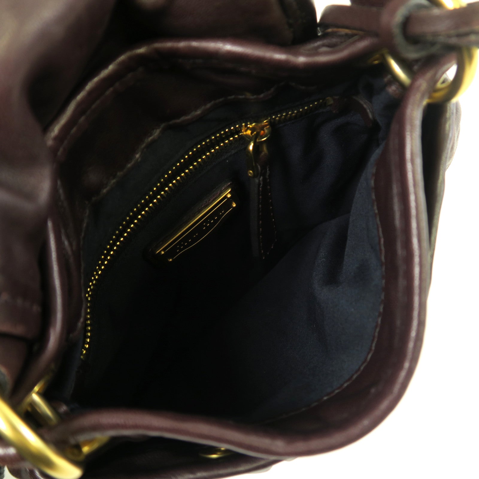 Miu Miu 羊皮皮革Shoulder Bag金扣手挽肩背兩用袋啡色