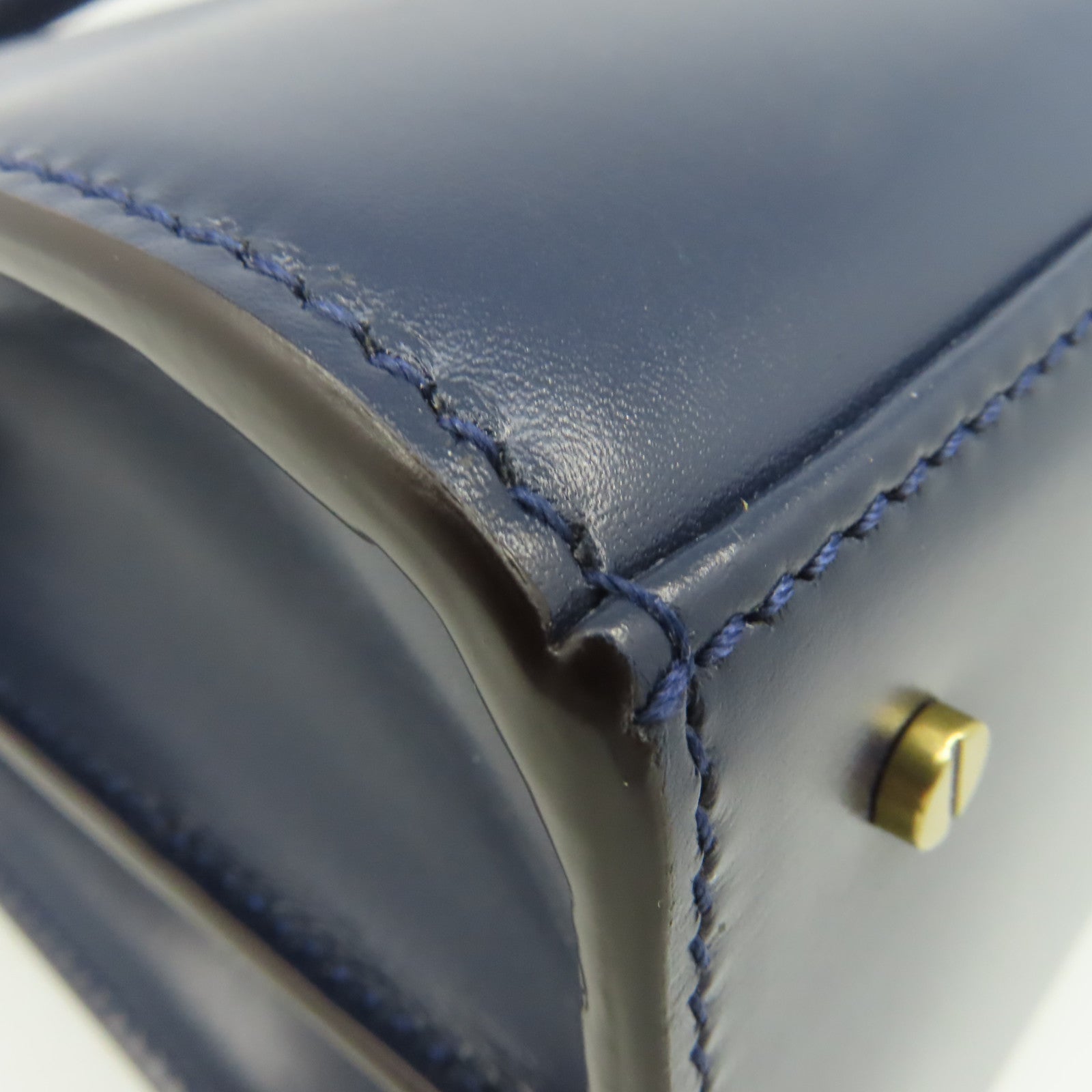 SAINT LAURENT 麂皮皮革/牛皮皮革Cassandra 2Way Shoulder Bag金扣手挽肩背兩用袋藍色