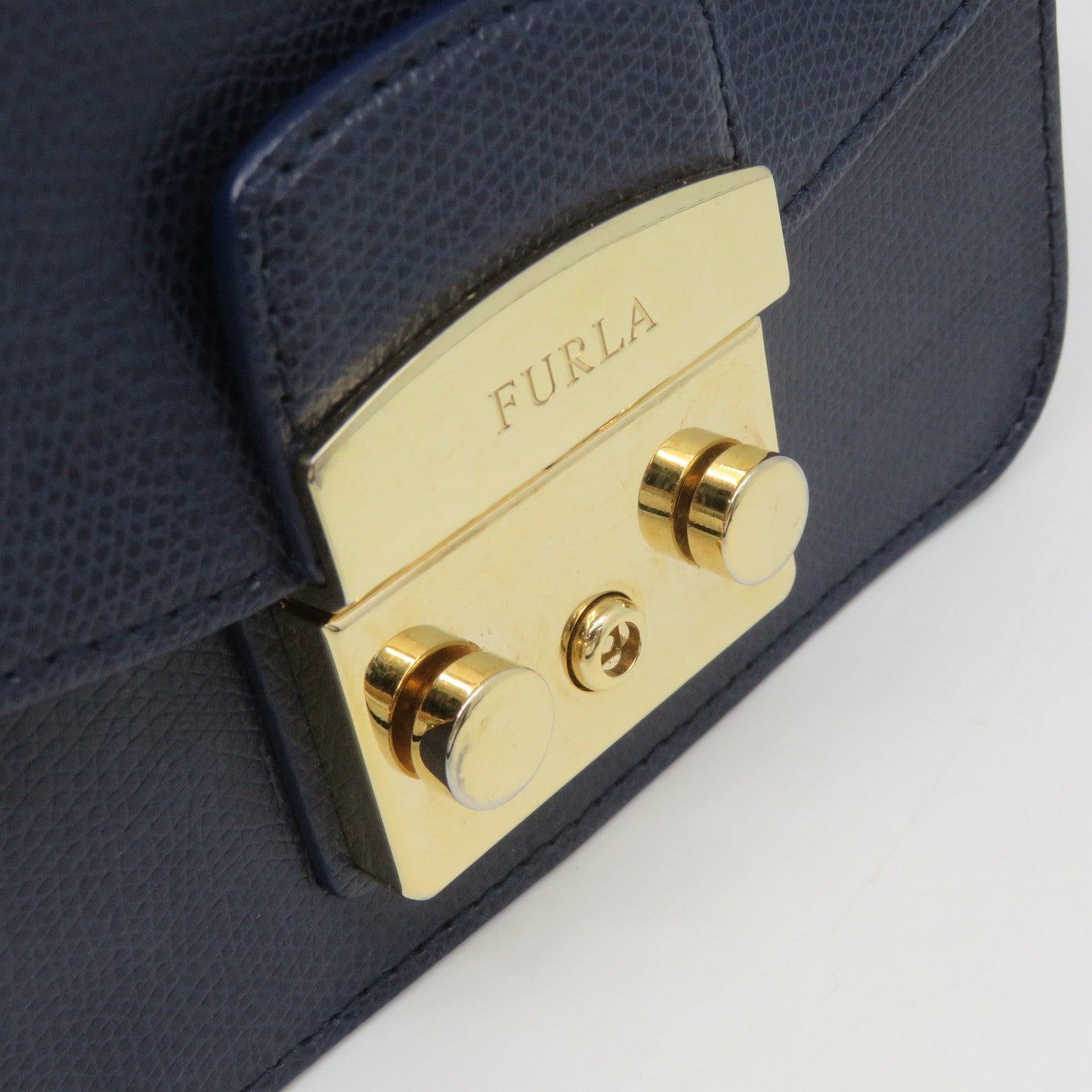 Furla 牛皮皮革Metropolis Shoulder Bag链带肩背袋宝蓝色