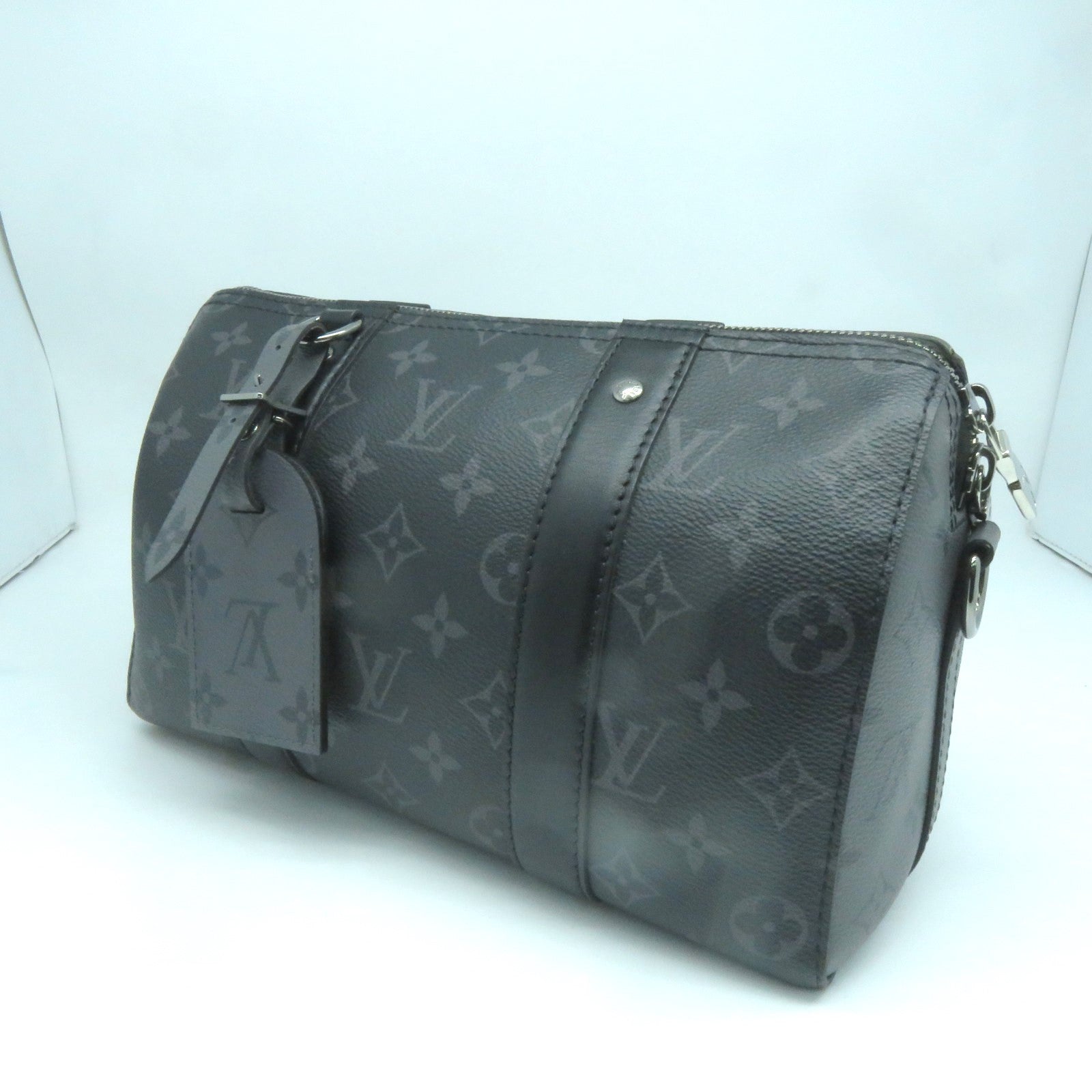 LOUIS VUITTON Monogram City Keepall銀扣肩背袋黑色