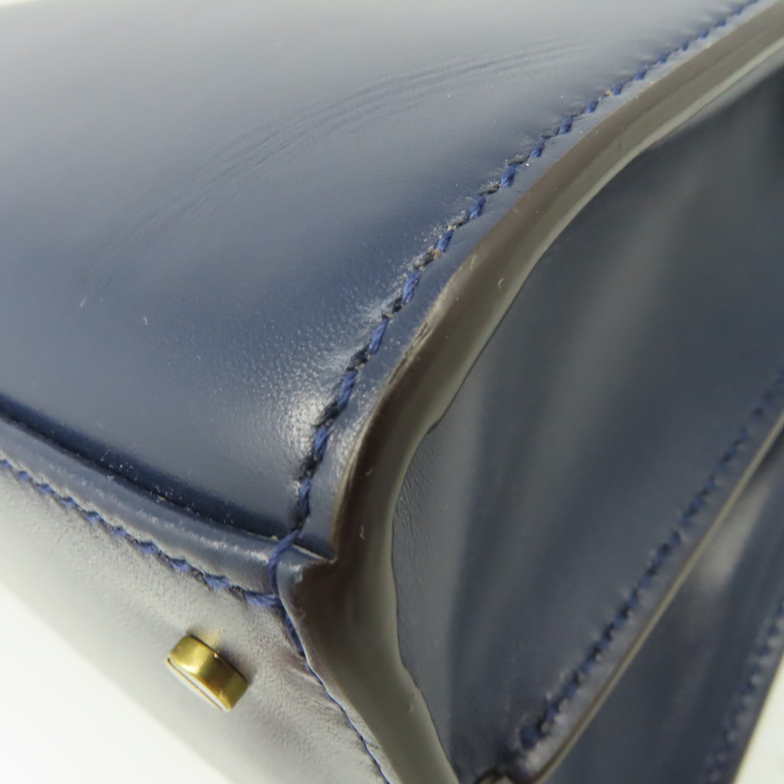SAINT LAURENT 麂皮皮革/牛皮皮革Cassandra 2Way Shoulder Bag金扣手挽肩背兩用袋藍色