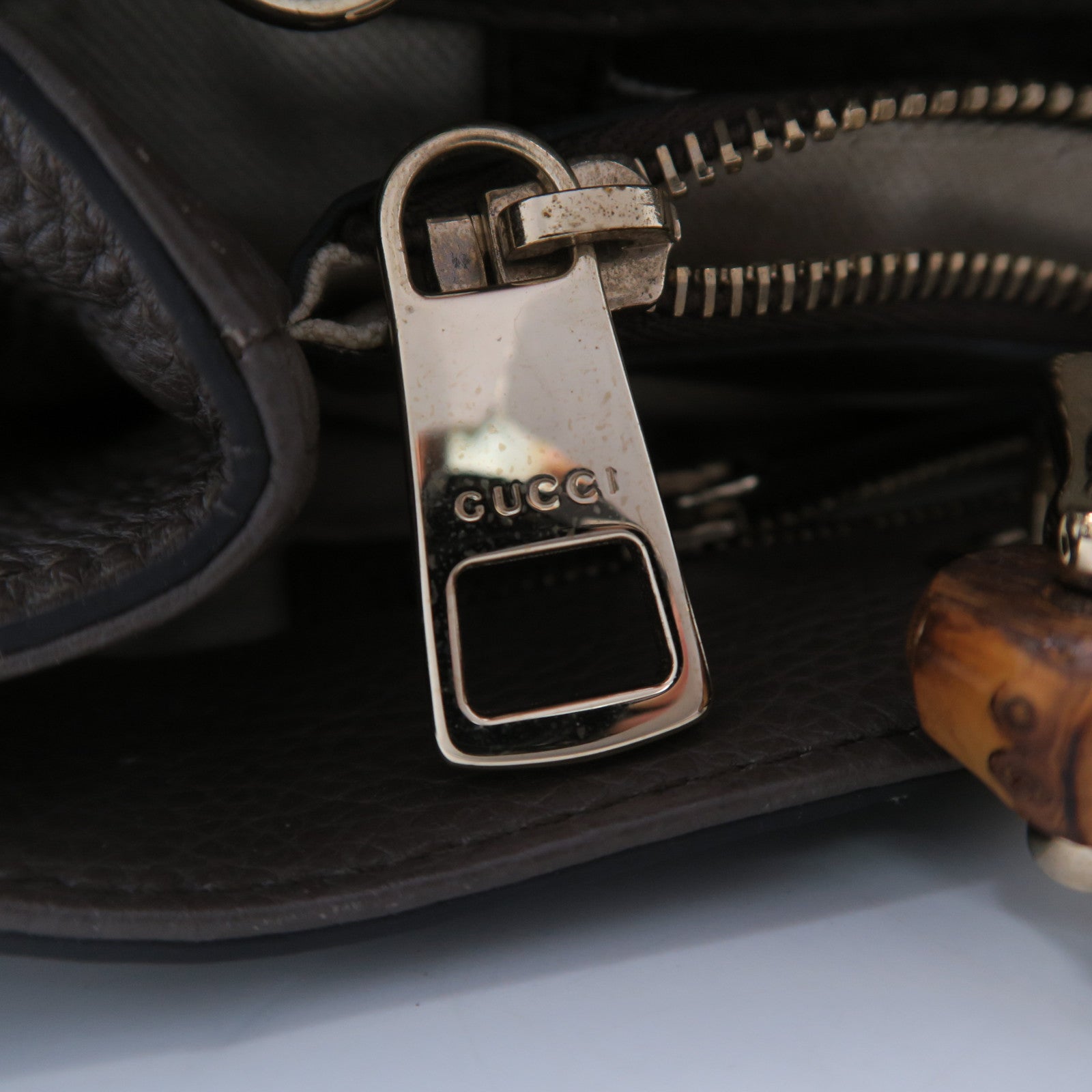 GUCCI 牛皮皮革2 Way Shoulder金扣手挽肩背兩用袋啡色