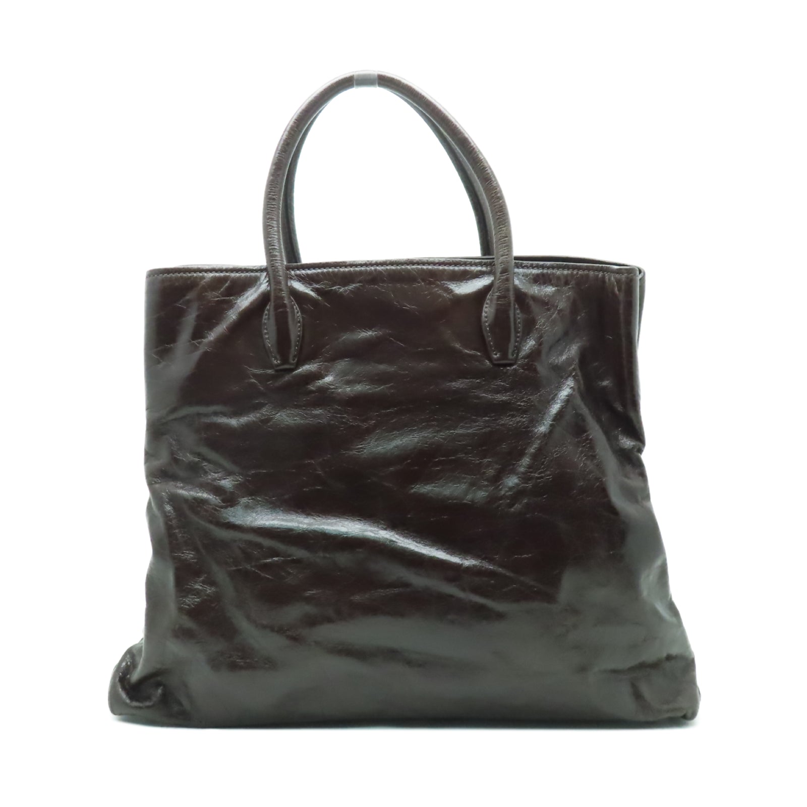 Miu Miu 牛皮皮革2 Way Shoulder銀扣手挽肩背兩用袋啡色