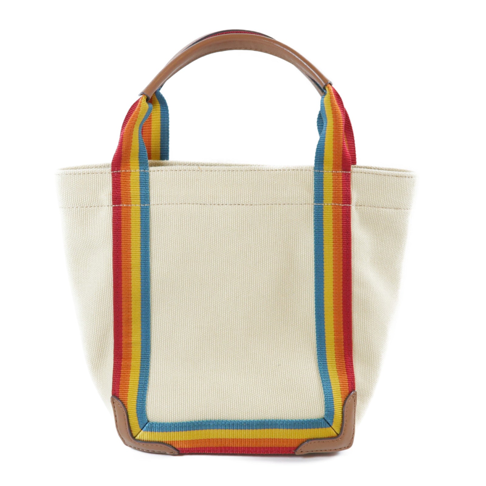 Anya Hindmarch 帆布Handbag金扣手挽袋米色/彩色