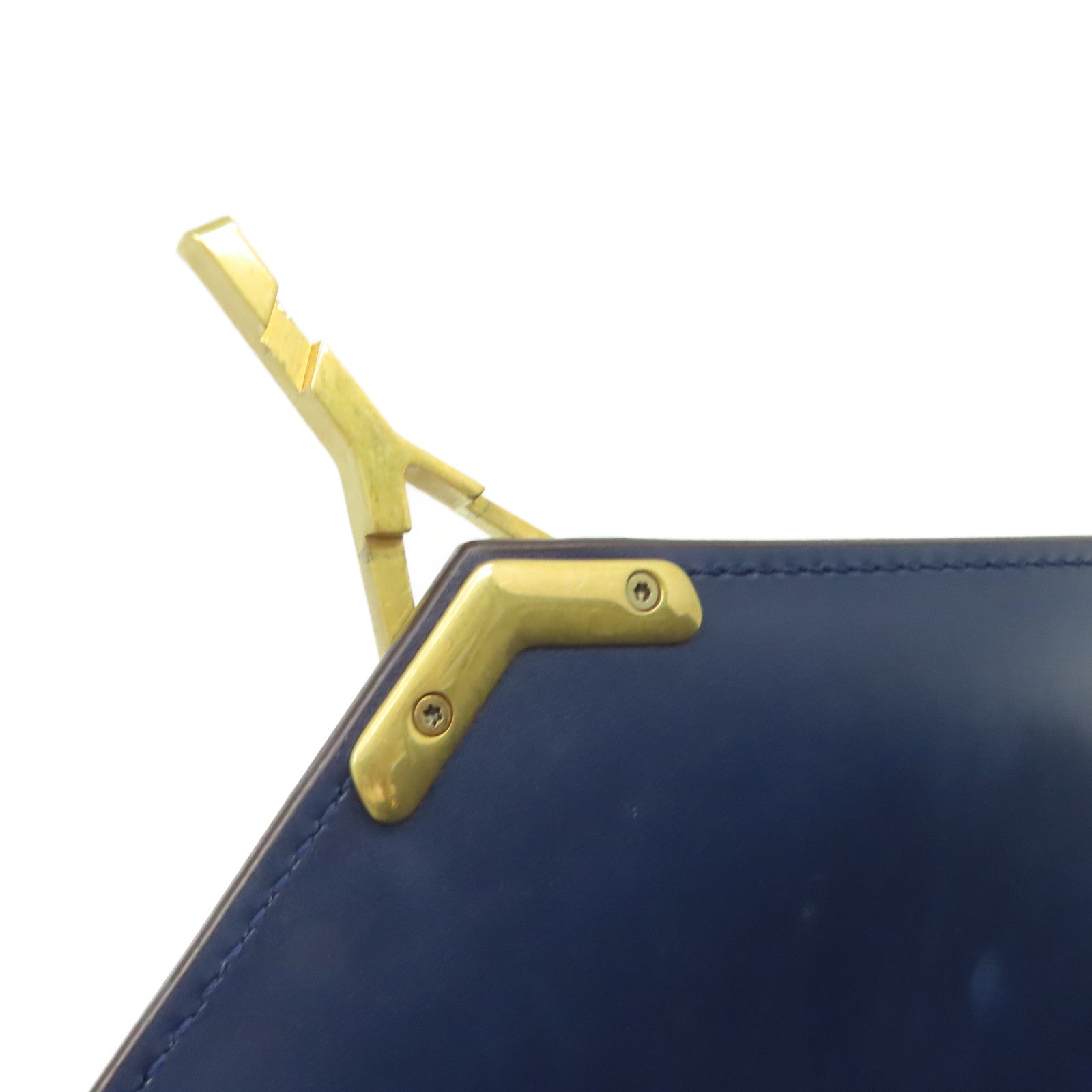 SAINT LAURENT 麂皮皮革/牛皮皮革Cassandra 2Way Shoulder Bag金扣手挽肩背兩用袋藍色
