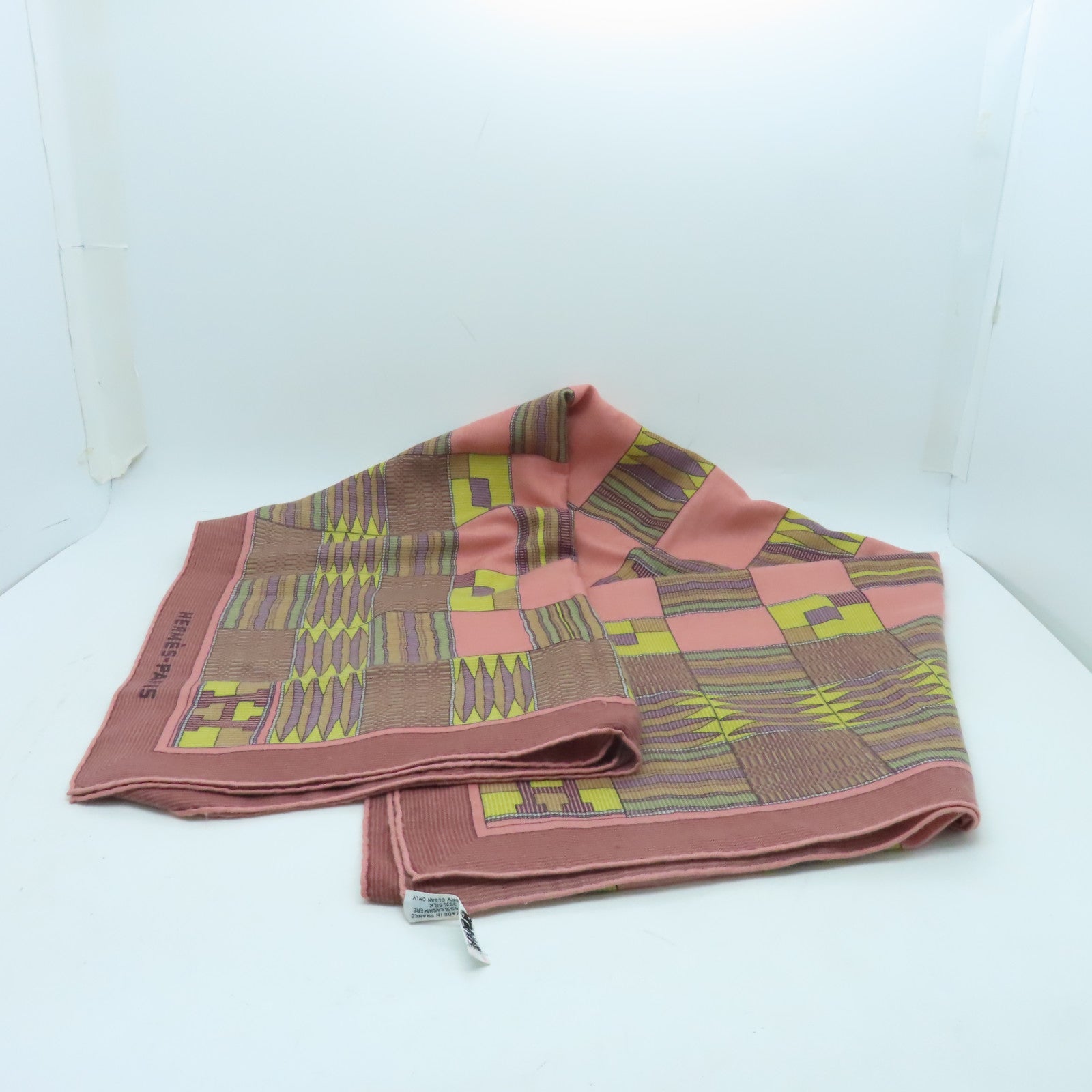 HERMES 羊絨Scarf Cashmere圍巾粉紅色