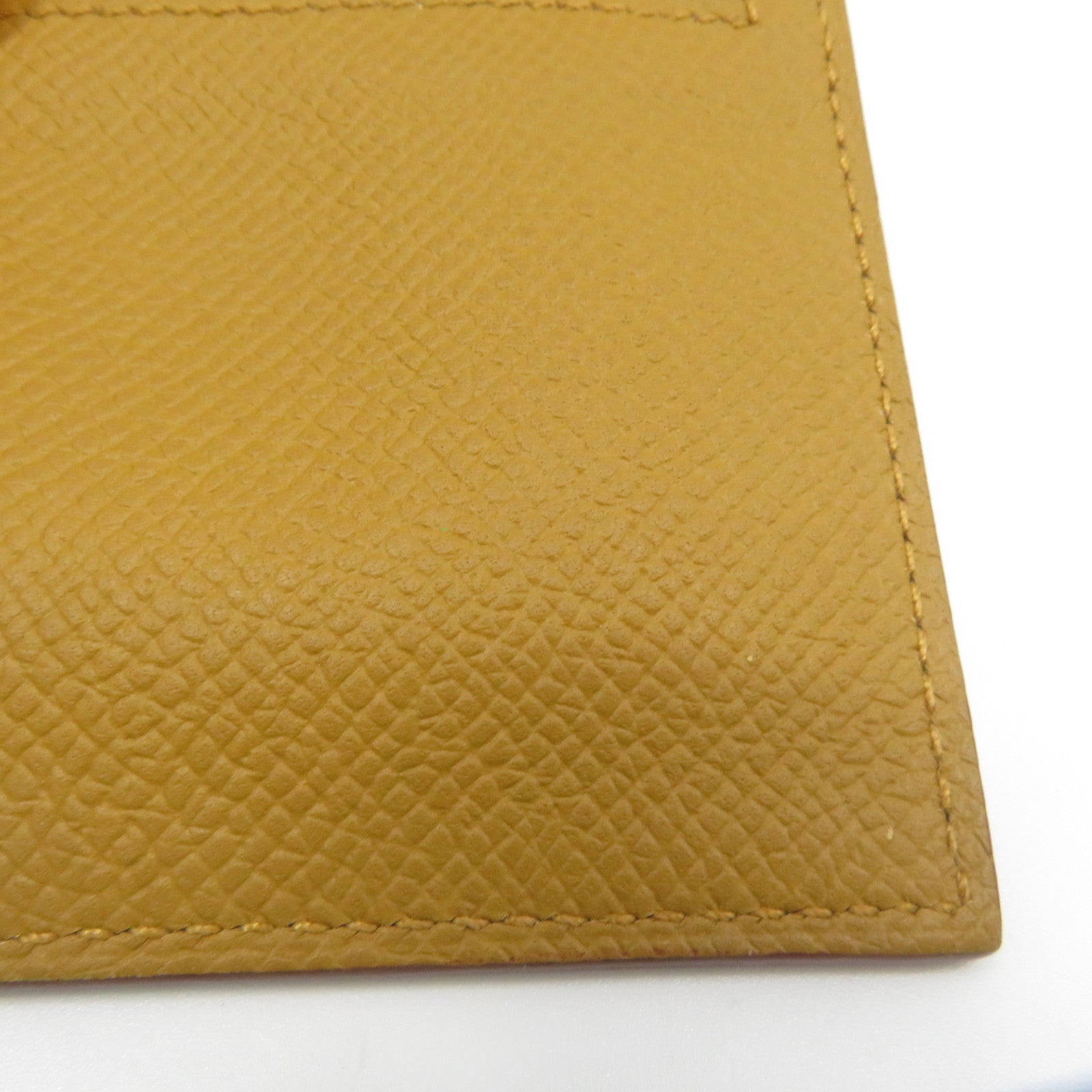 HERMES Epsom皮革Kelly Pocket Compact Wallet金扣錢包芥末色
