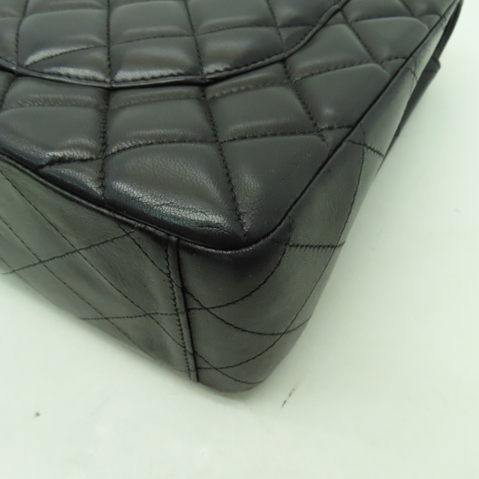 CHANEL 【激減優惠】菱格羊皮皮革Chain Shoulder銀扣鏈帶肩背袋黑色