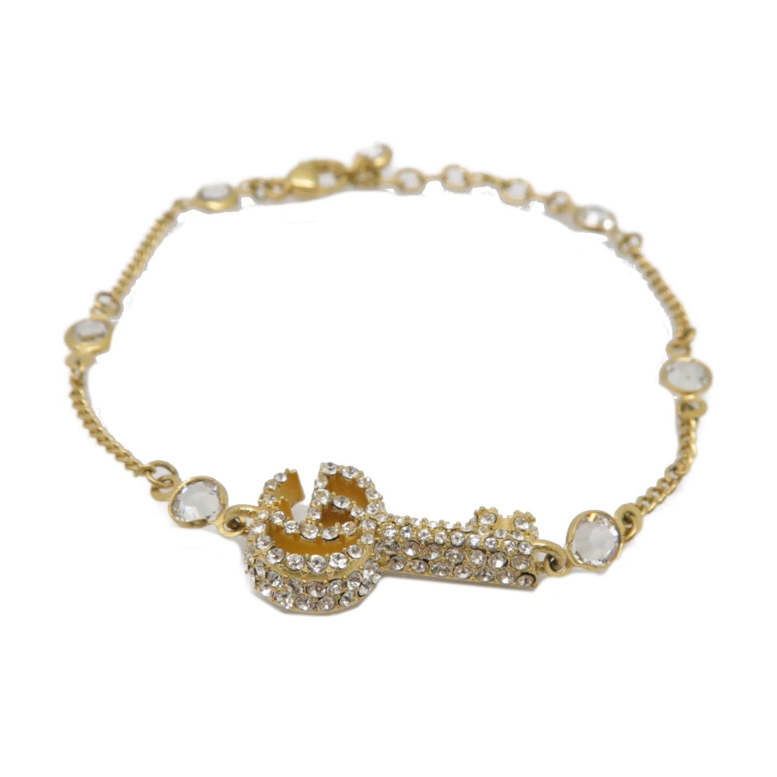 GUCCI 金屬Doubie G Key Bracelet手鏈金色/透明