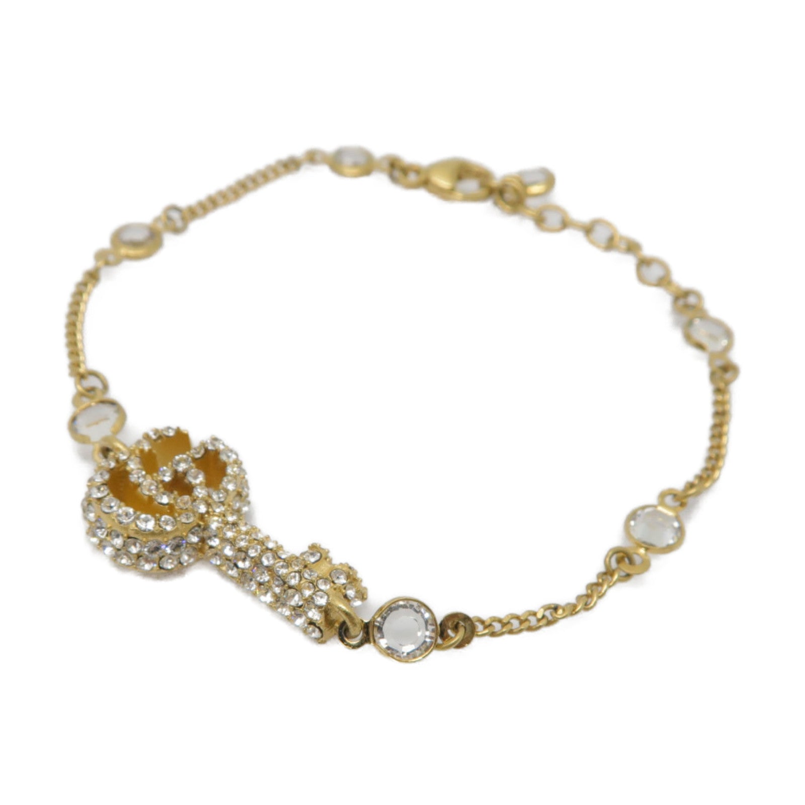 GUCCI 金屬Doubie G Key Bracelet手鏈金色/透明