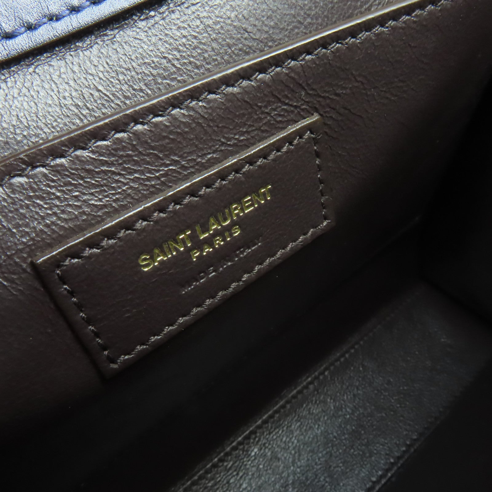 SAINT LAURENT 麂皮皮革/牛皮皮革Cassandra 2Way Shoulder Bag金扣手挽肩背兩用袋藍色
