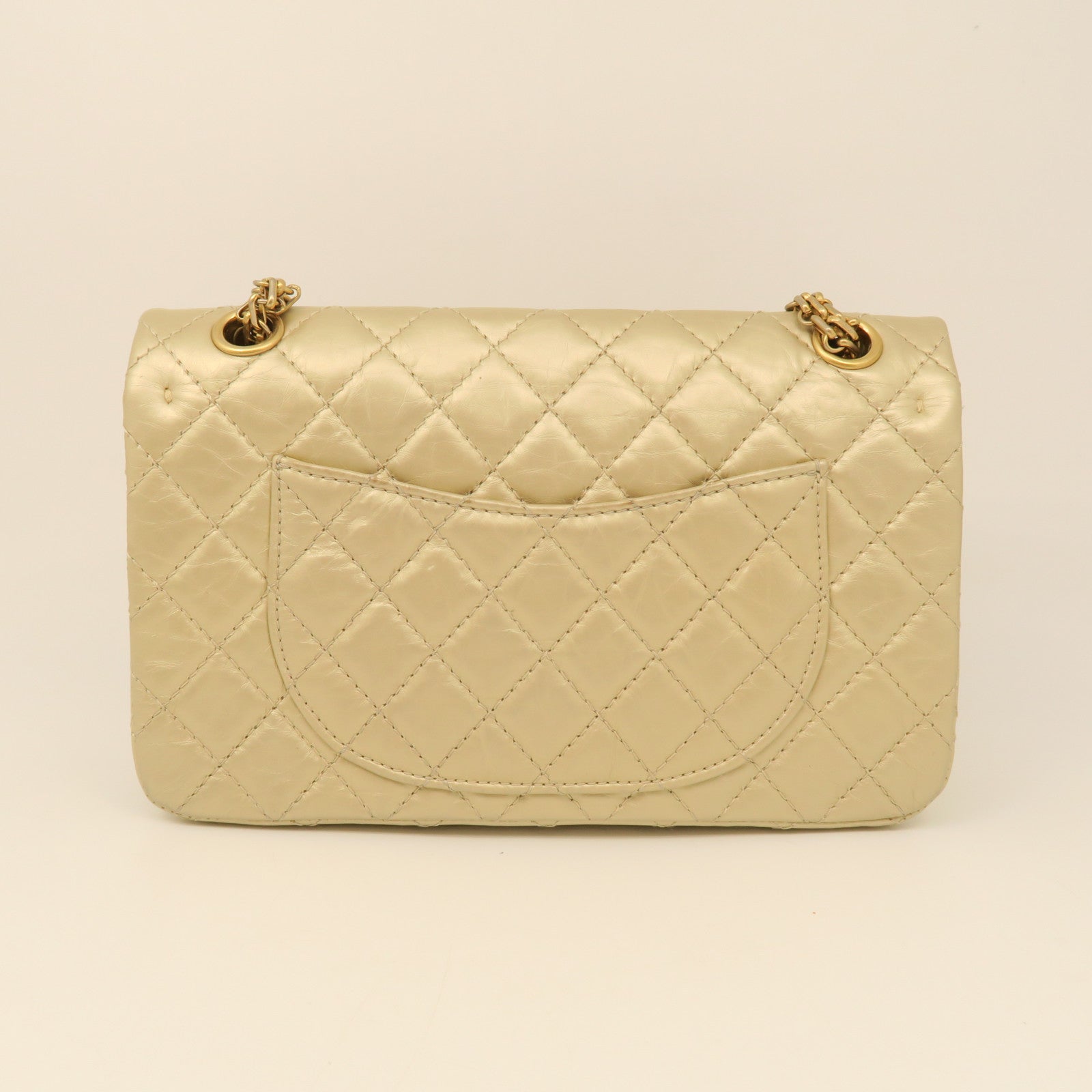 CHANEL rhombic cowhide leather Chain Shoulder gold buckle chain strap shoulder bag gold
