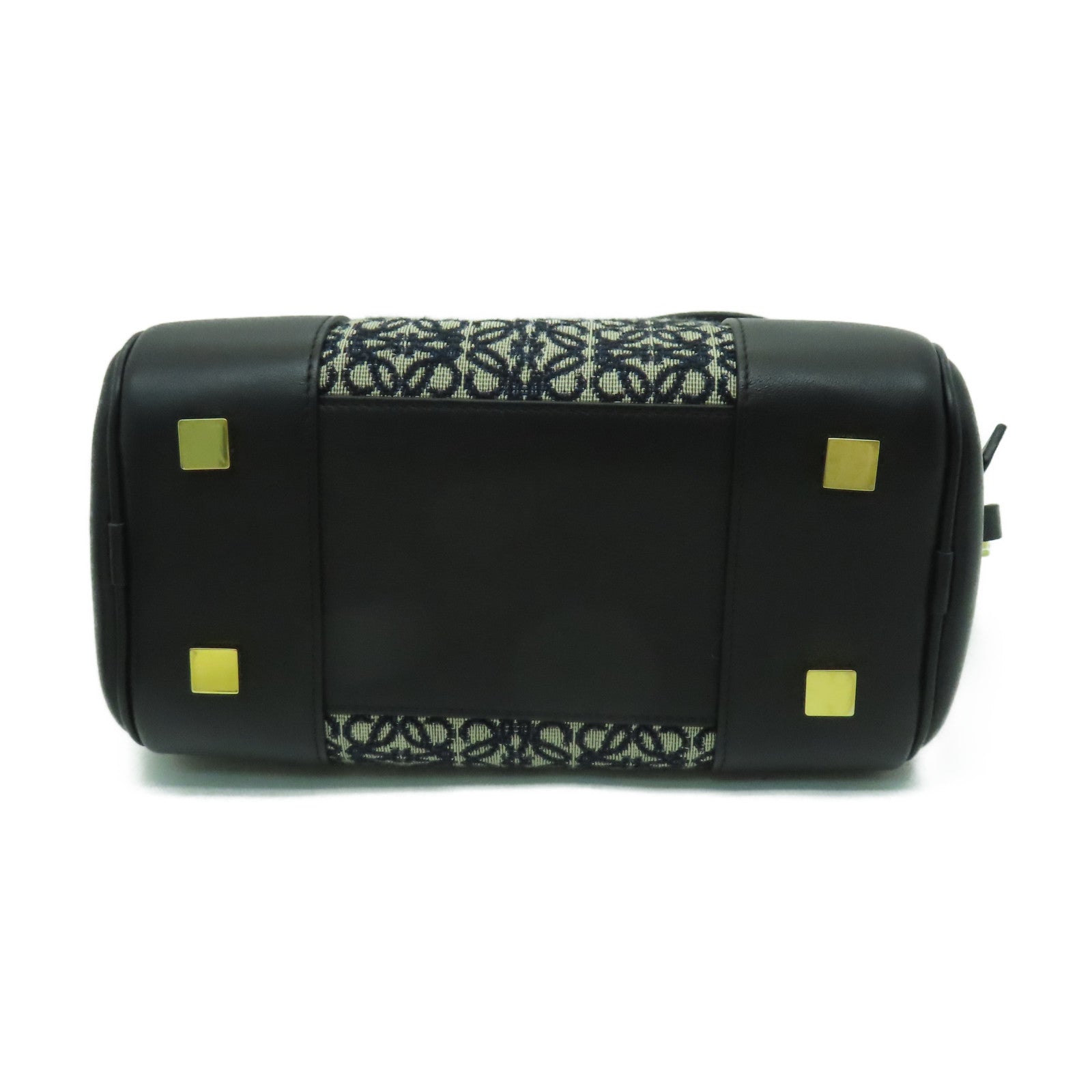 LOEWE 牛皮皮革/帆布Amazon 19金扣手挽肩背兩用袋黑色