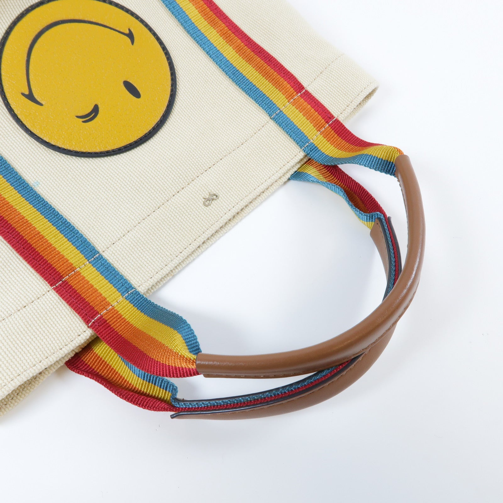 Anya Hindmarch 帆布Handbag金扣手挽袋米色/彩色
