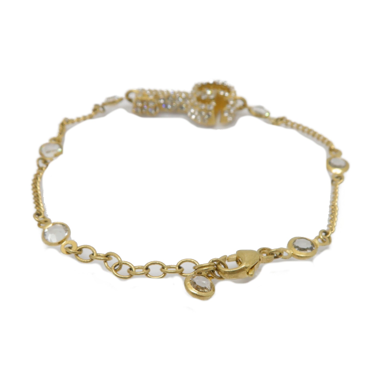 GUCCI 金屬Doubie G Key Bracelet手鏈金色/透明
