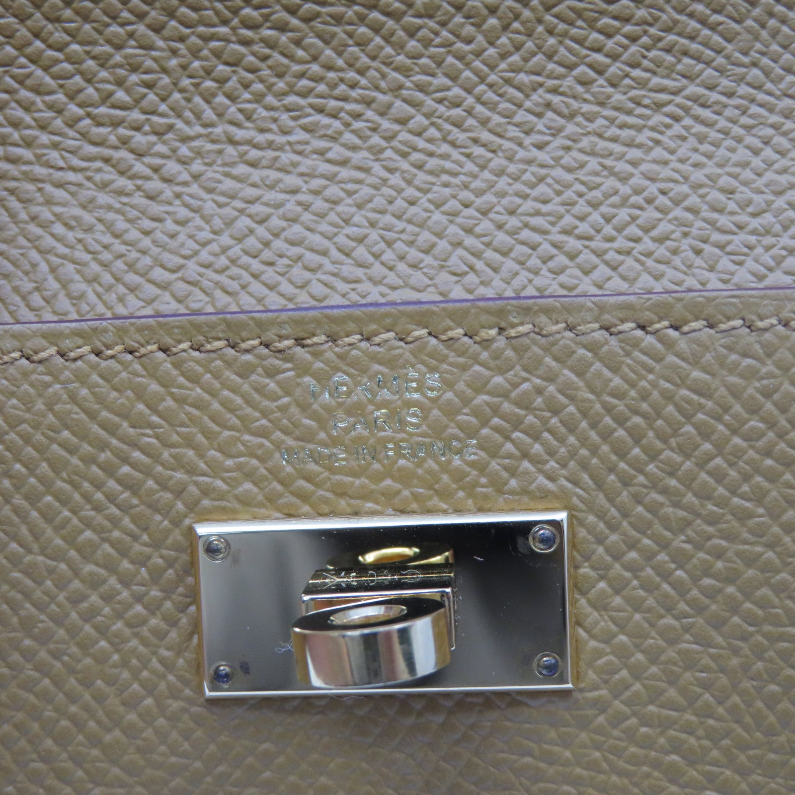 HERMES Epsom皮革Kelly Pocket Compact Wallet金扣錢包芥末色