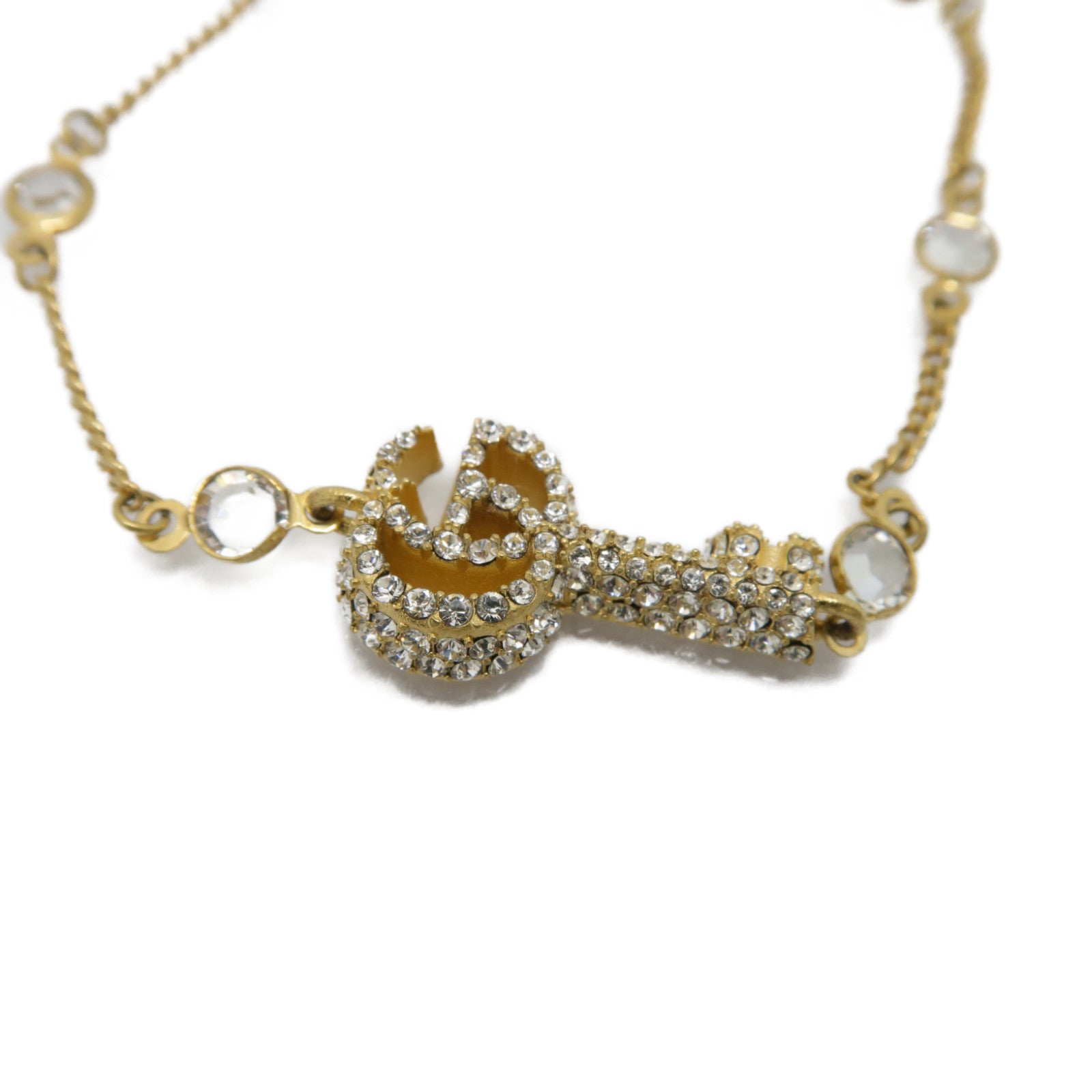 GUCCI 金屬Doubie G Key Bracelet手鏈金色/透明