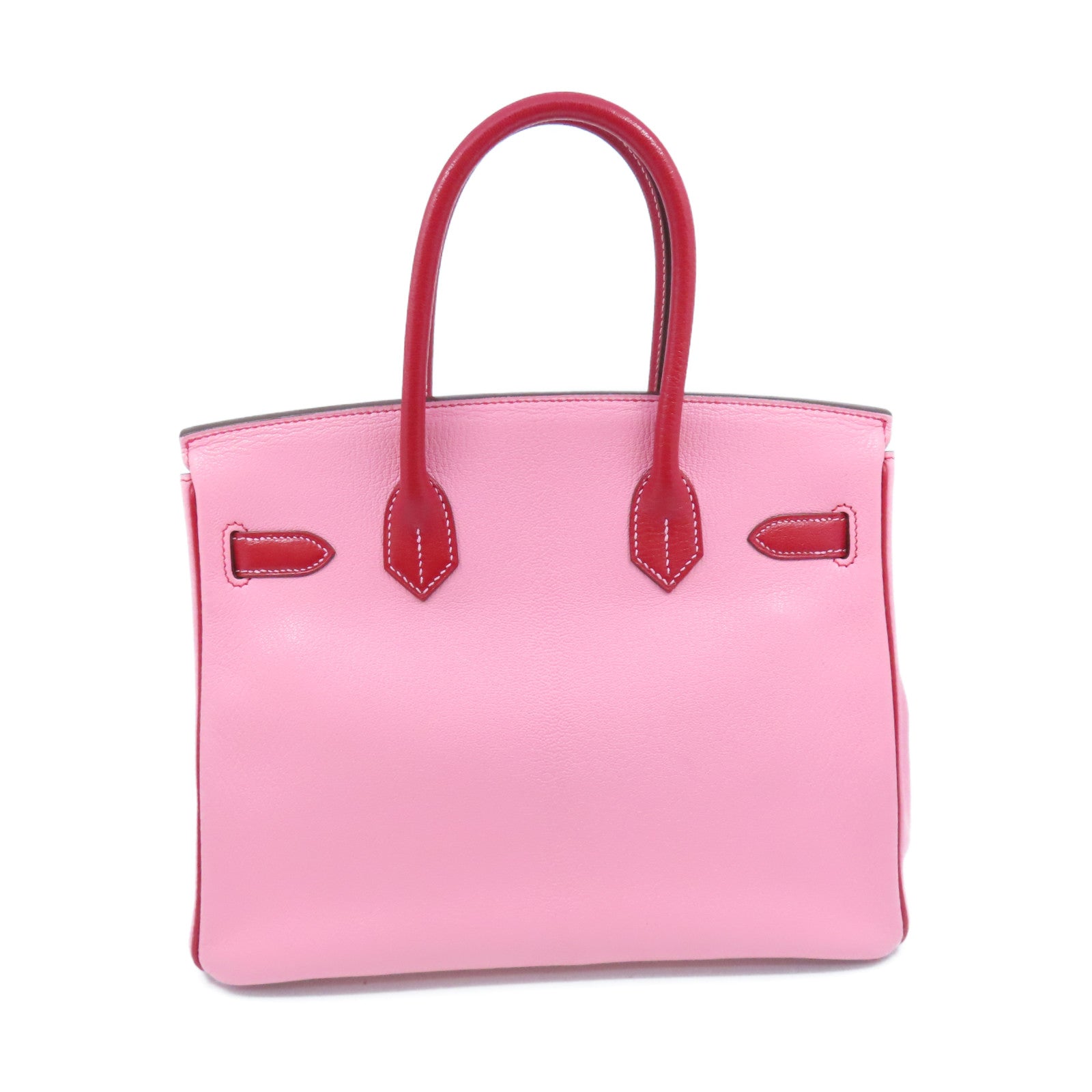 HERMES 【激減優惠】Chevre皮革Birkin 30 SOP Handbag銀扣手挽袋Rose Lipstick/Red/粉紅色/紅色