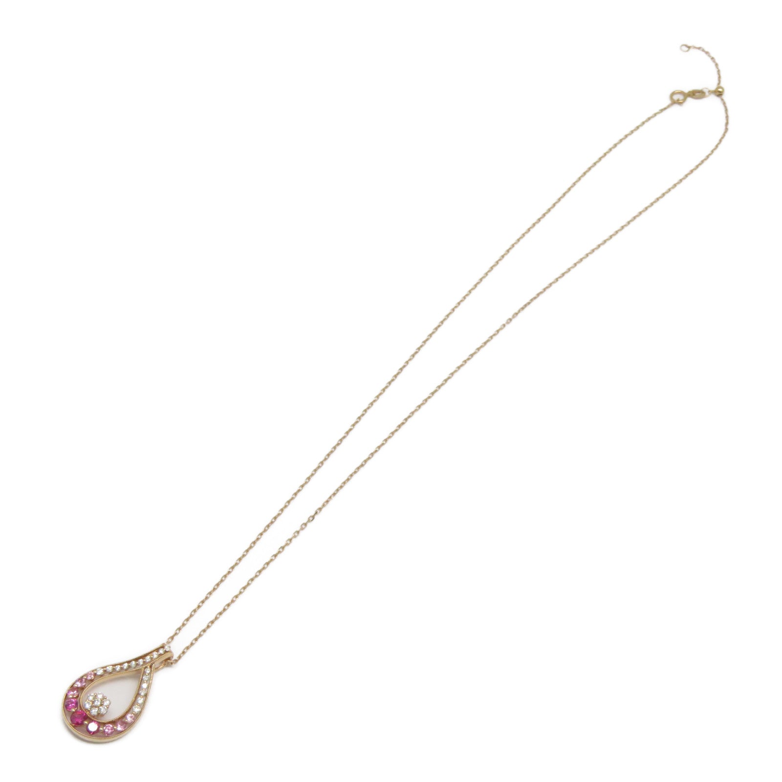JEWELRY 18K玫瑰金Pink Sapphire Diamond Necklace 0.59ct粉紅色藍寶石/0.280ct鑽石項鍊