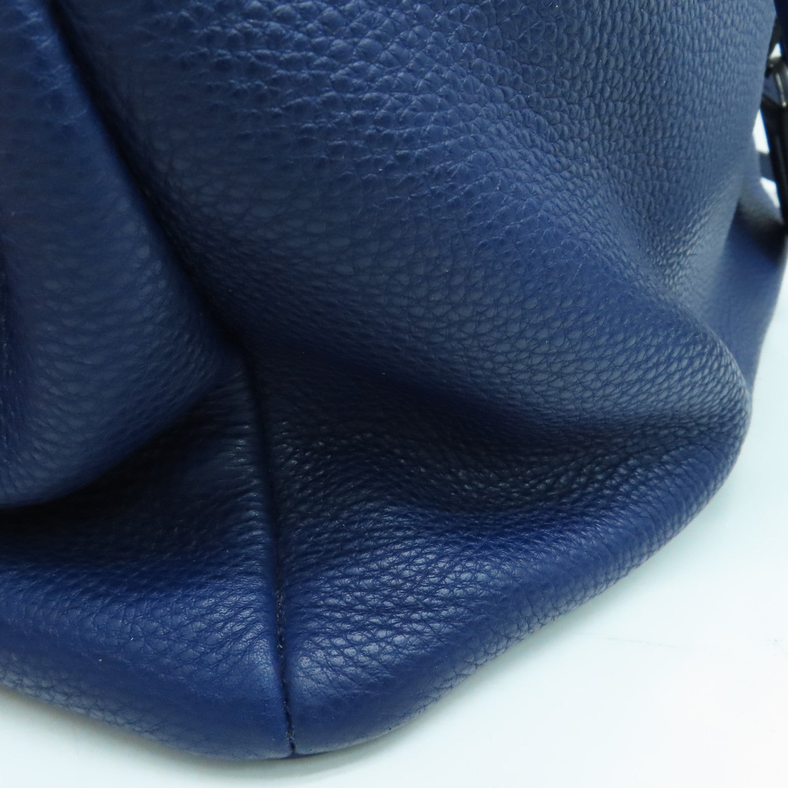 PRADA 【激減優惠】牛皮皮革2 Way Shoulder銀扣手挽肩背兩用袋藍色