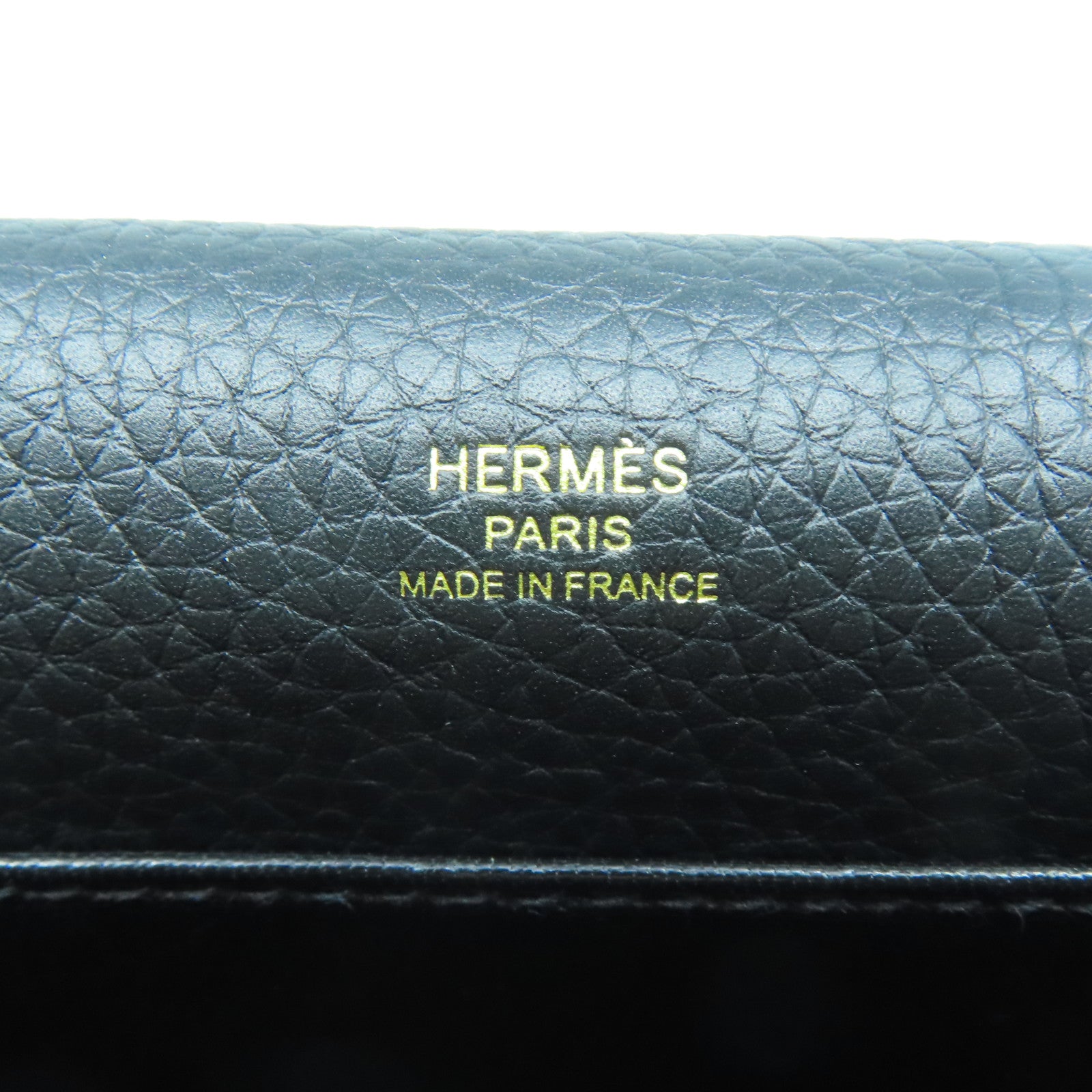 HERMES Clemence皮革Roulis 23金扣肩背袋黑色