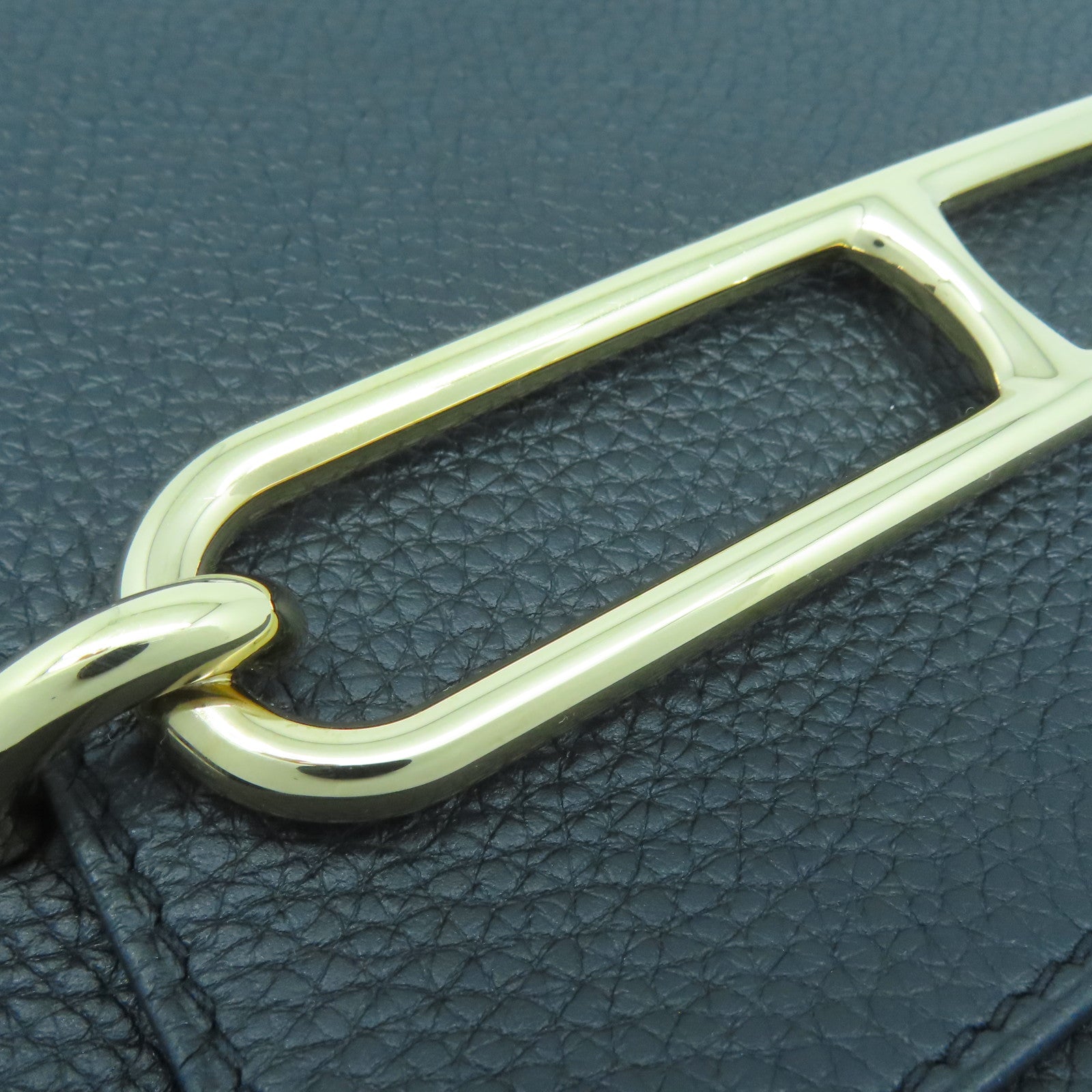 HERMES Clemence皮革Roulis 23金扣肩背袋黑色