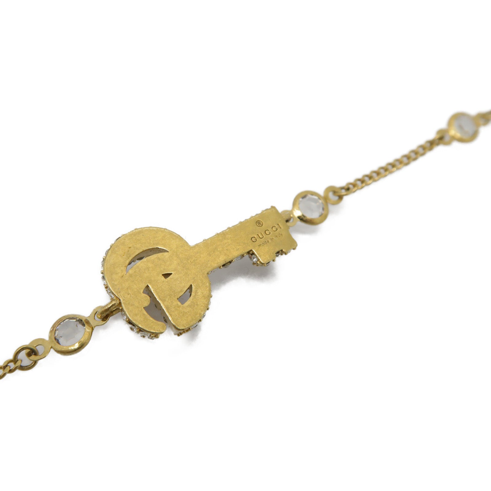 GUCCI 金屬Doubie G Key Bracelet手鏈金色/透明