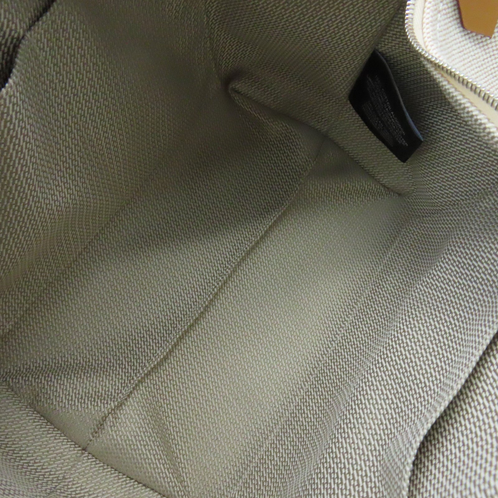 HERMES 帆布Bride-A-Bac Case Hand Bag銀扣手挽袋米色/橙色
