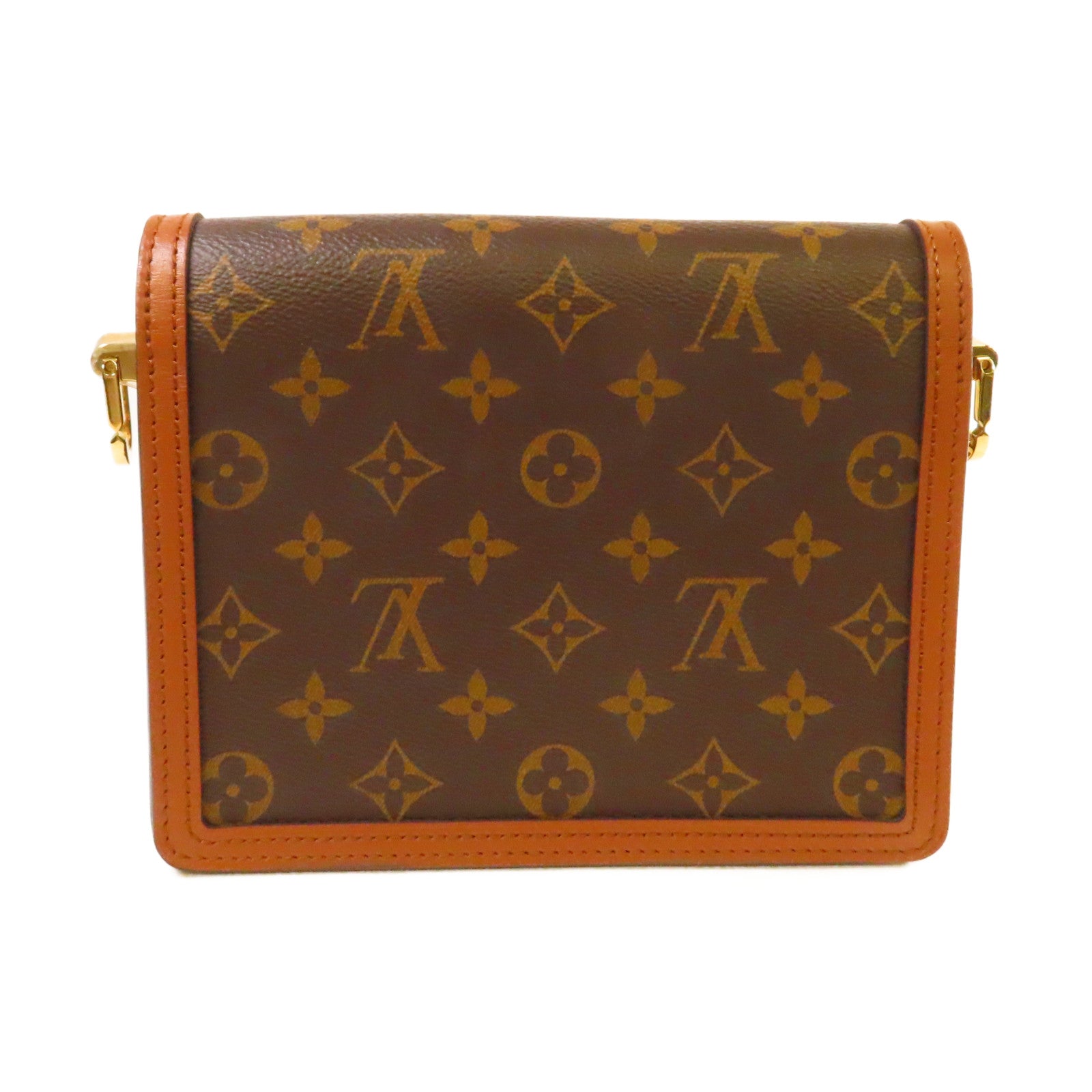 LOUIS VUITTON Monogram Mini Dauphine Shoulder Bag金扣肩背袋啡色