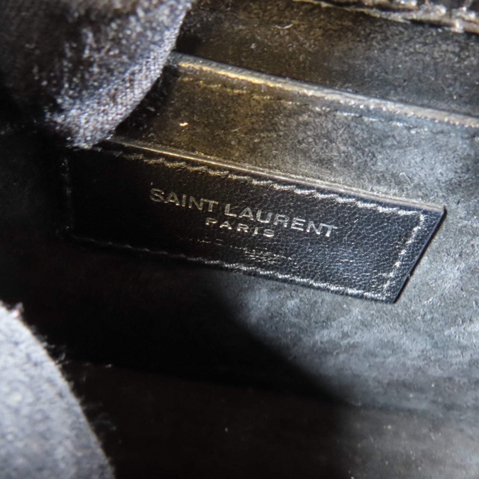 SAINT LAURENT 牛皮皮革Shoulder Bag銀扣鏈帶肩背袋黑色