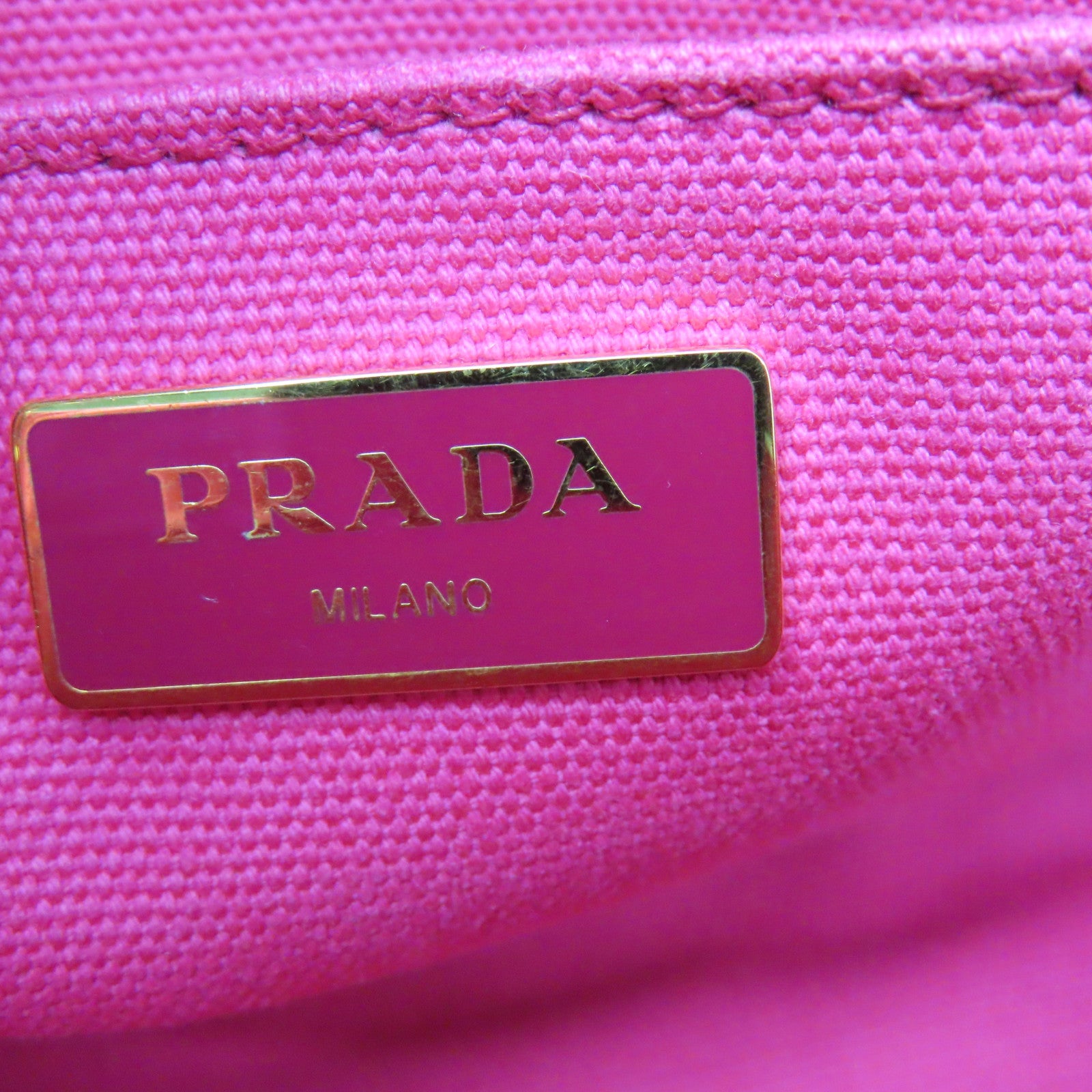 PRADA 帆布2 Way Shoulder金扣手挽肩背兩用袋粉紅色
