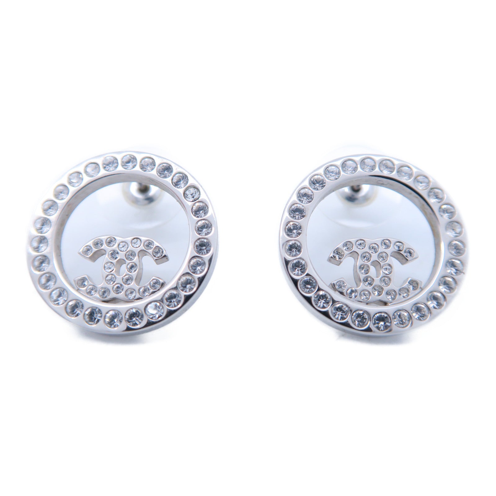 CHANEL 金屬Earrings銀扣耳環銀色