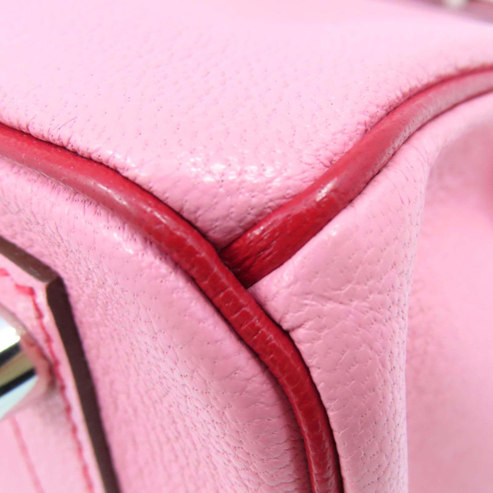 HERMES 【激減優惠】Chevre皮革Birkin 30 SOP Handbag銀扣手挽袋Rose Lipstick/Red/粉紅色/紅色