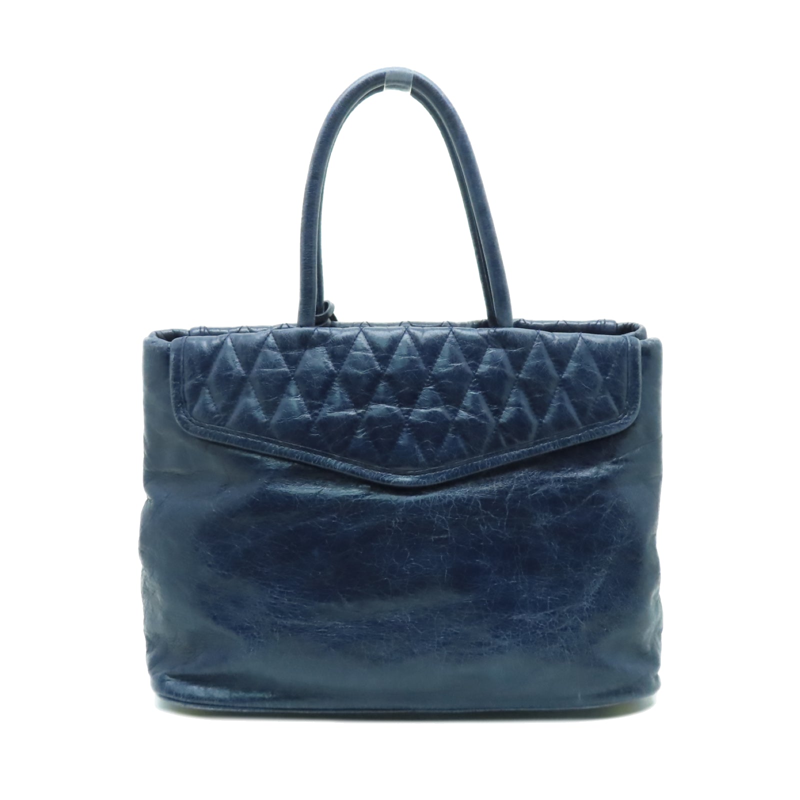 Miu Miu 牛皮皮革2 Way Shoulder金扣手挽肩背兩用袋藍色