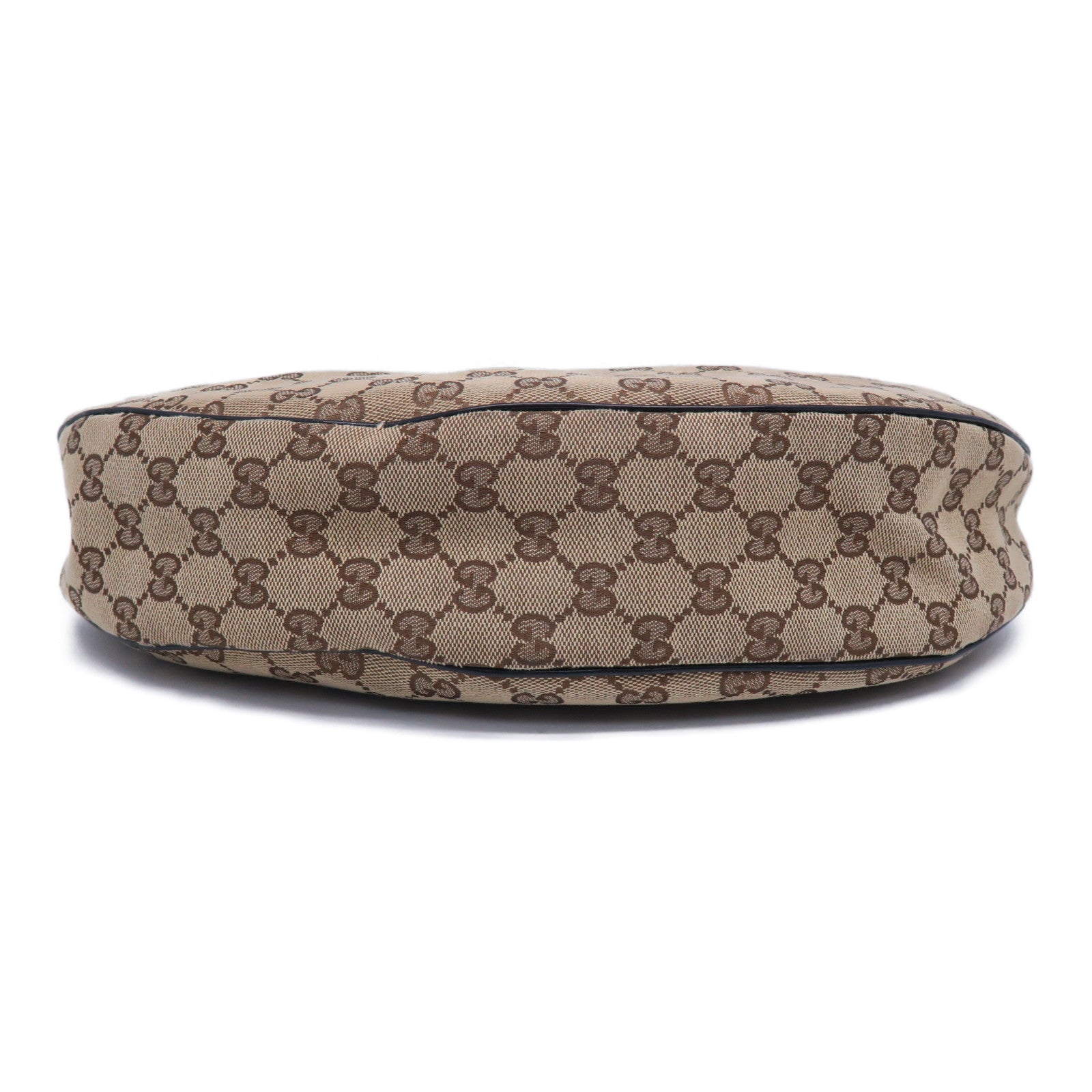 GUCCI 帆布Shoulder Bag金扣肩背袋黑色/啡色