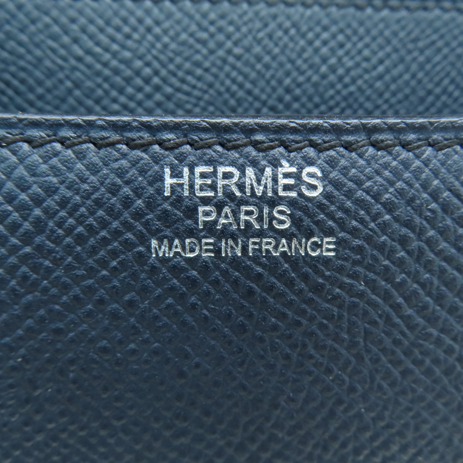 HERMES 【激减优惠】Epsom皮革Constance 24银扣链带肩背袋蓝色