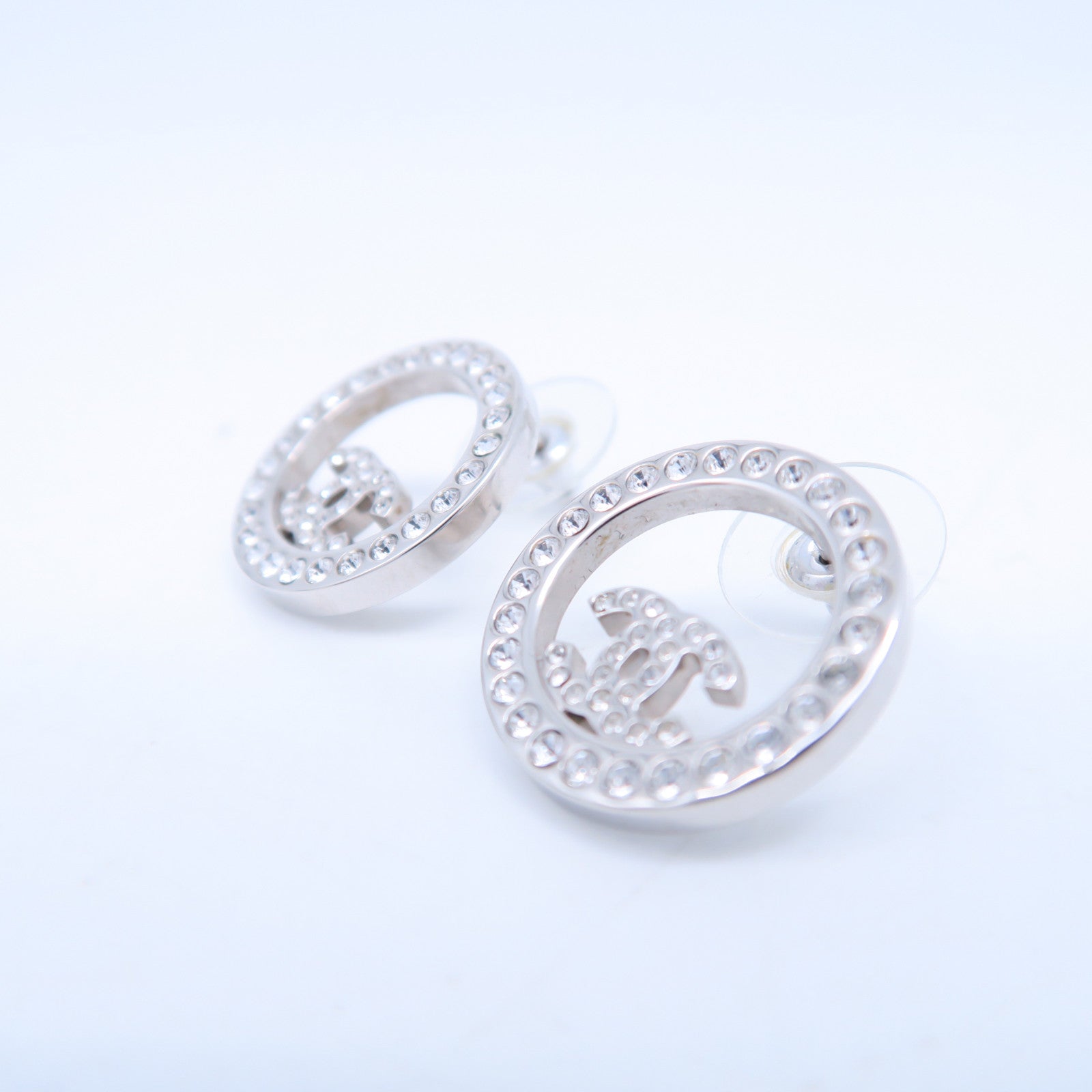 CHANEL 金屬Earrings銀扣耳環銀色