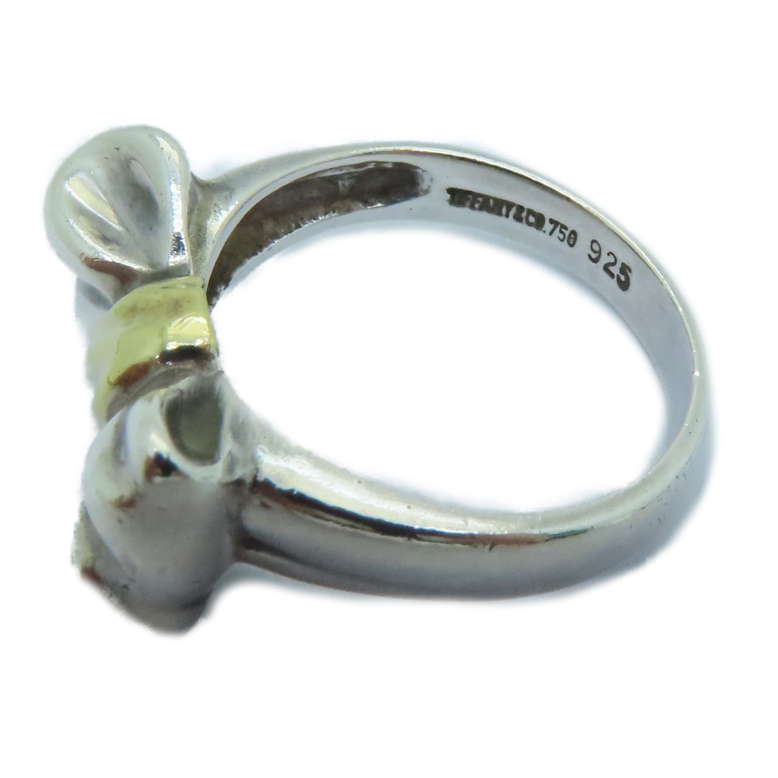 TIFFANY＆CO 【激減優惠】925純銀/18K黃金Bow Ring戒指US#5