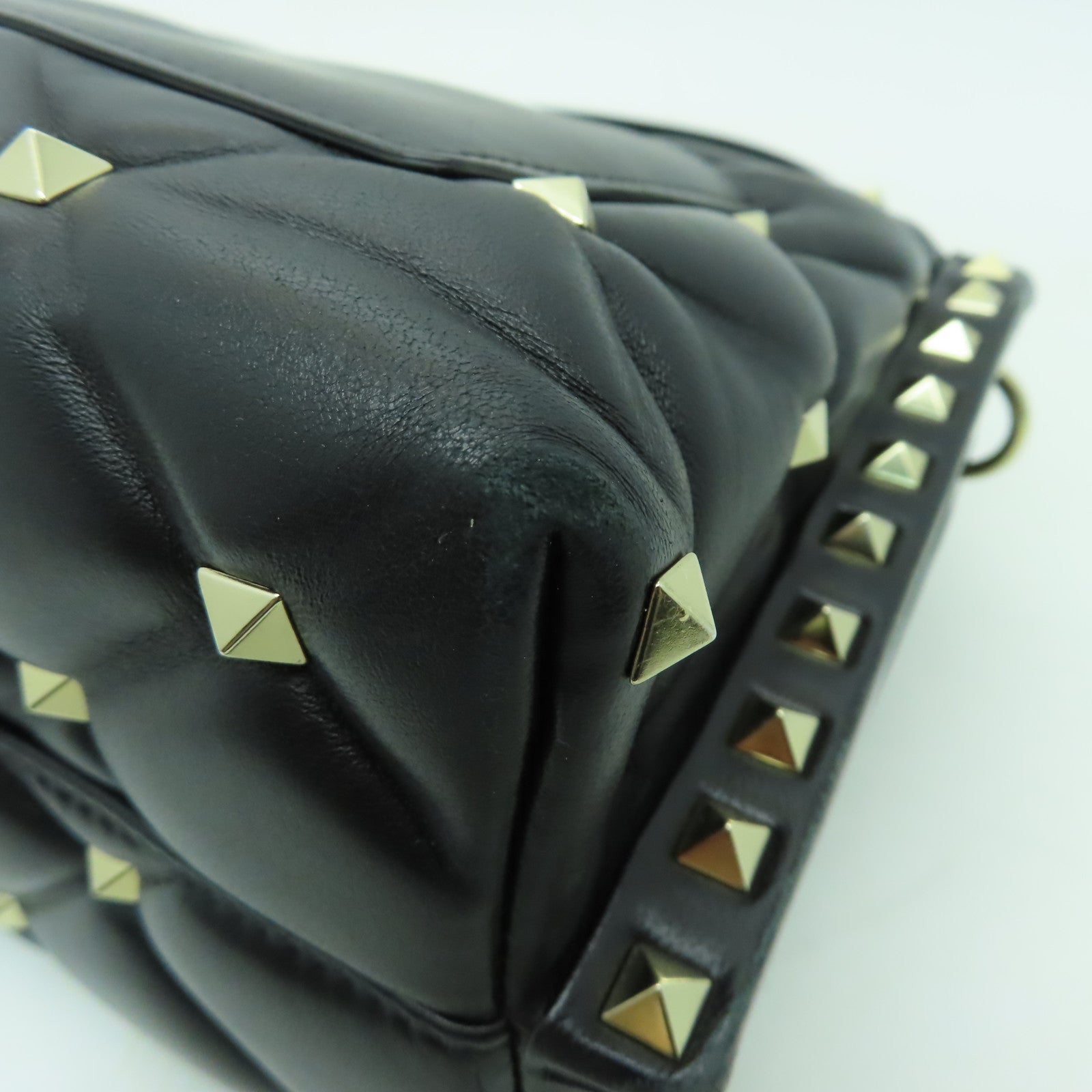 Valentino 羊皮皮革2way Shoulder Bag金扣手挽肩背兩用袋黑色
