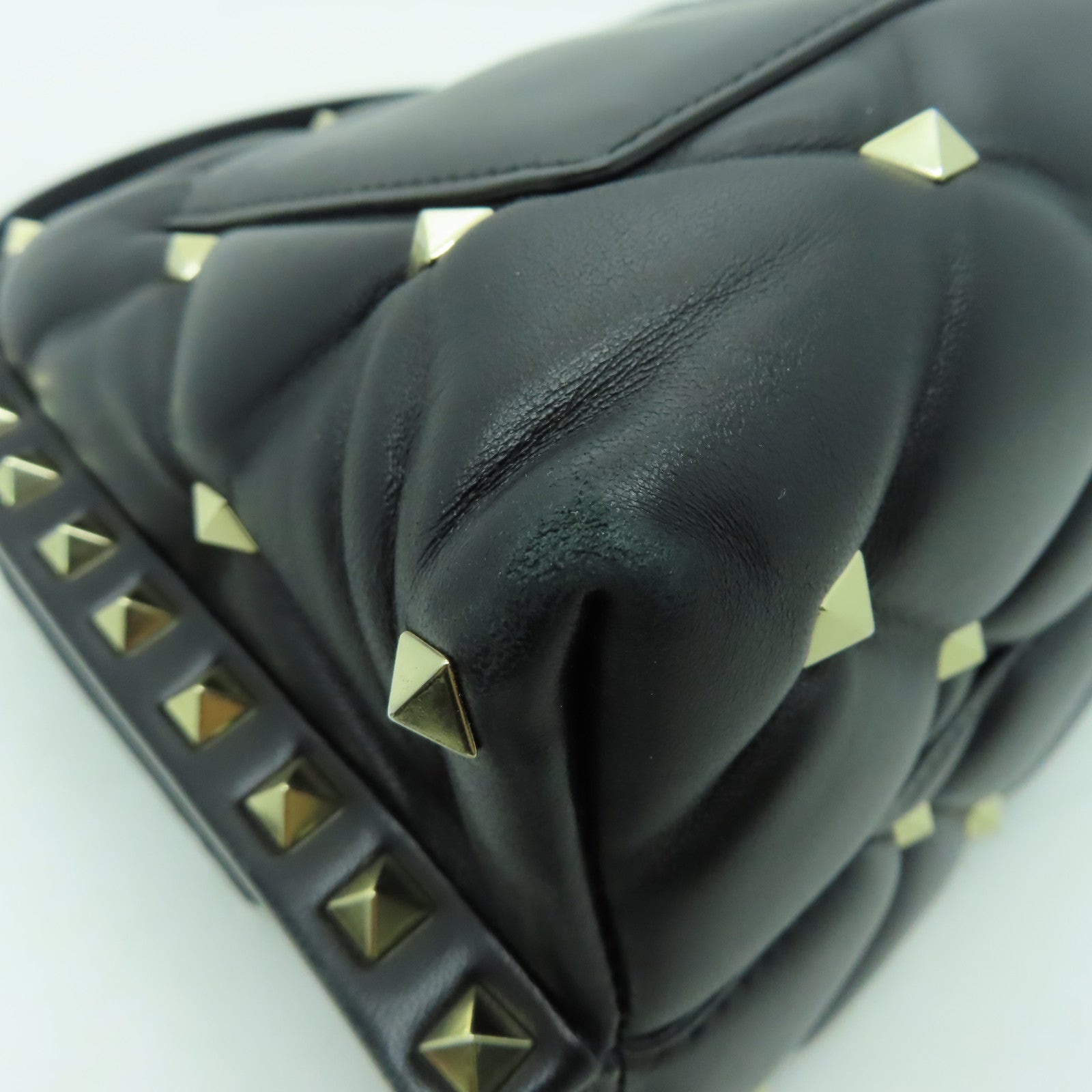 Valentino 羊皮皮革2way Shoulder Bag金扣手挽肩背兩用袋黑色