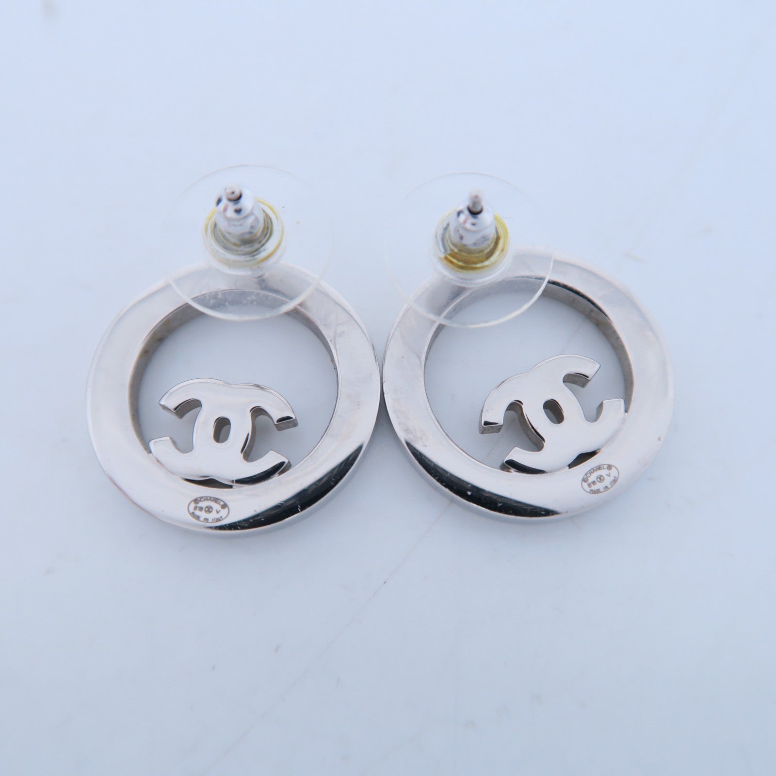 CHANEL 金屬Earrings銀扣耳環銀色