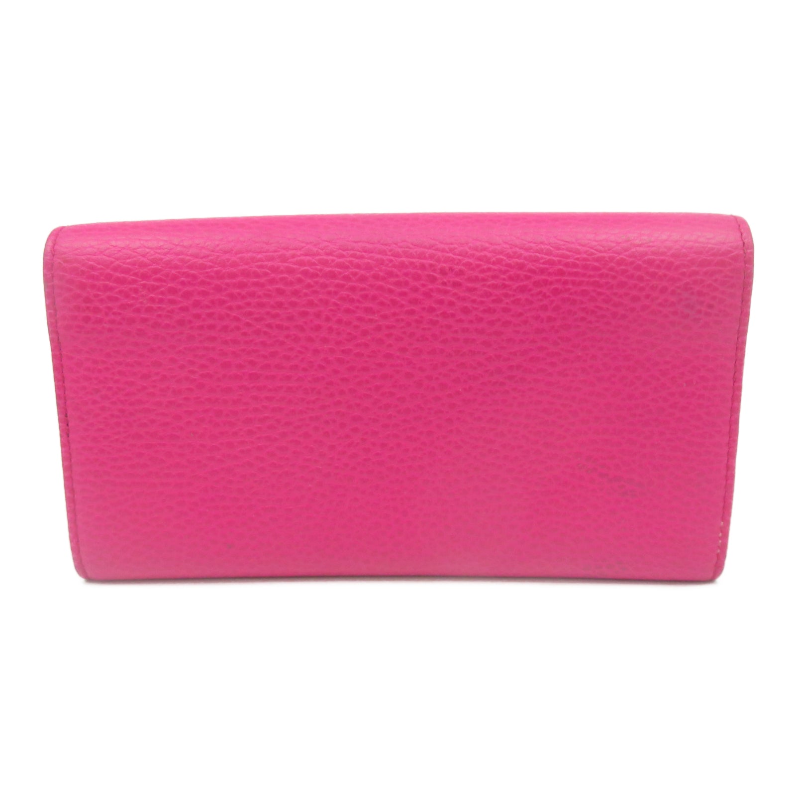 GUCCI [Sharp Discount] Cowhide Leather Wallet Gold Buckle Wallet Pink