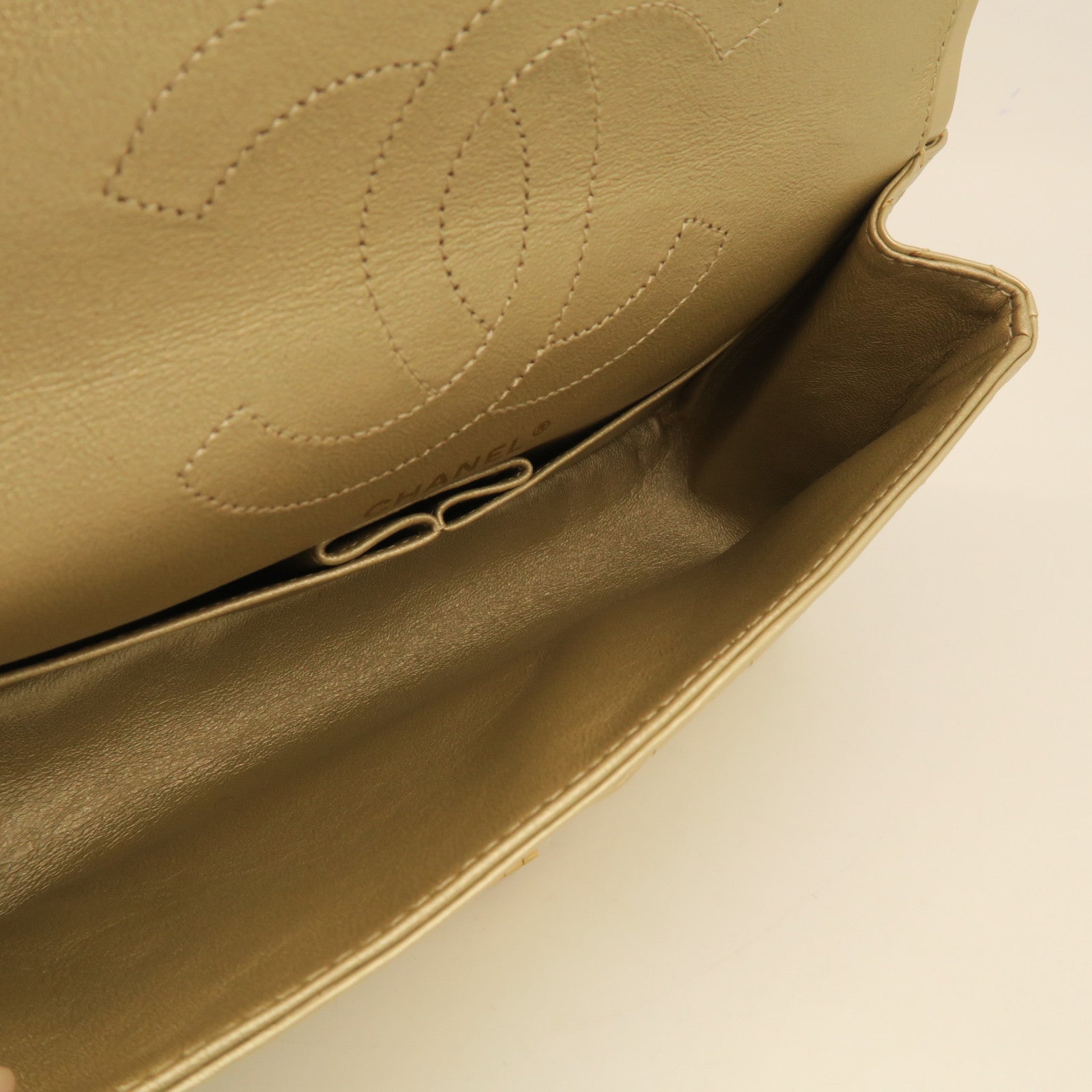 CHANEL rhombic cowhide leather Chain Shoulder gold buckle chain strap shoulder bag gold