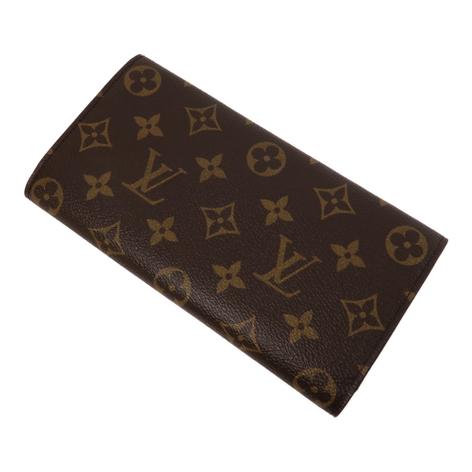 LOUIS VUITTON Monogram Emilie金扣長錢包啡色/粉紅色