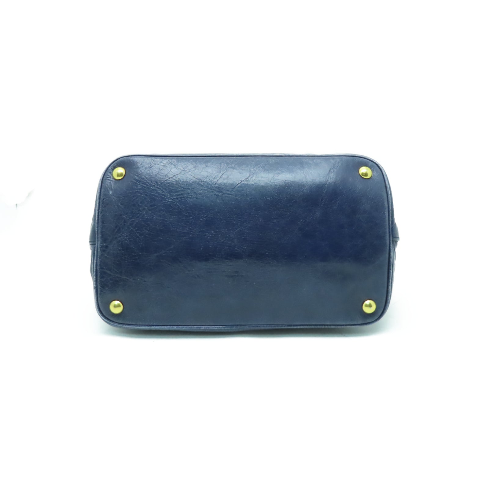 Miu Miu 牛皮皮革2 Way Shoulder金扣手挽肩背兩用袋藍色