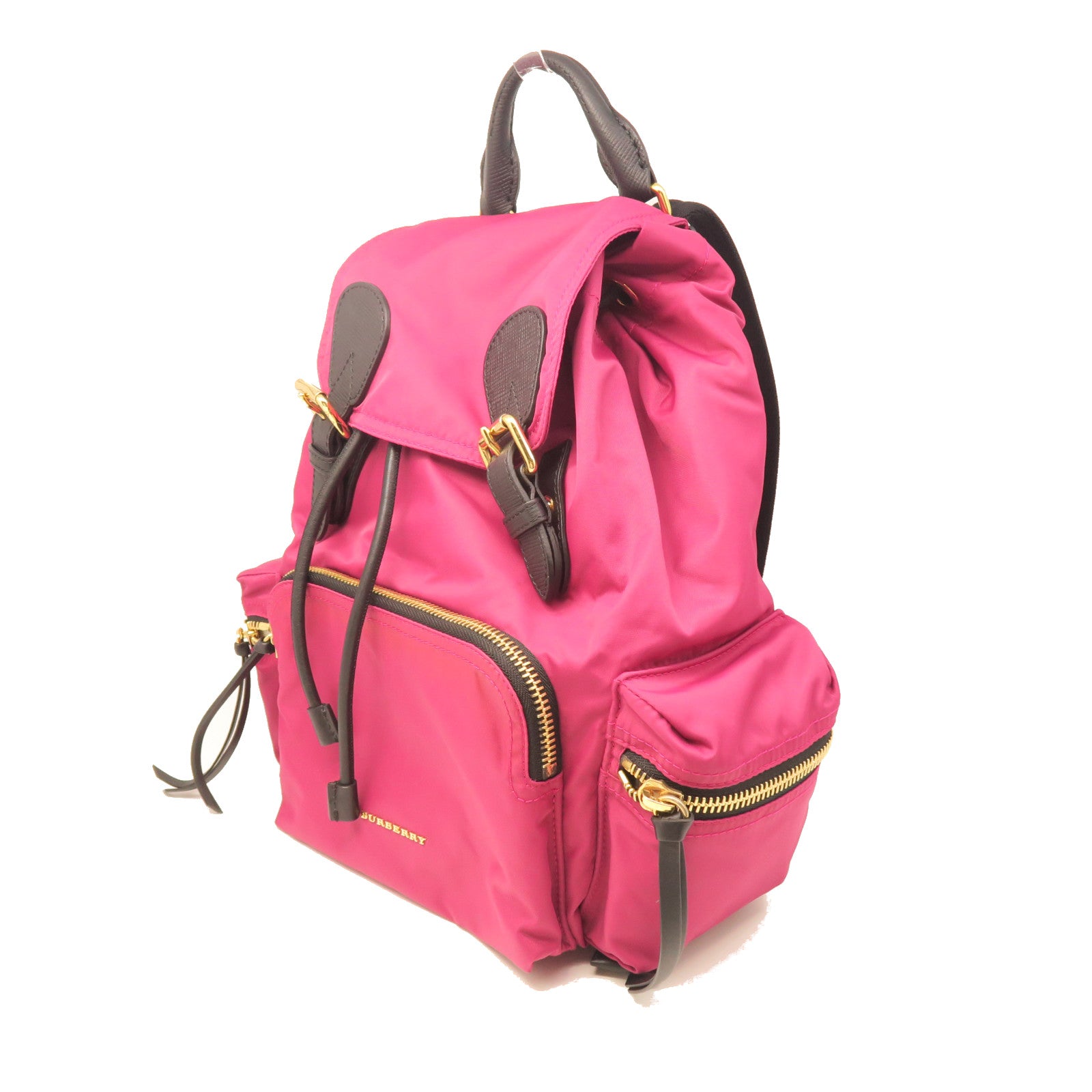 BURBERRY nylon Backpack gold buckle backpack purple